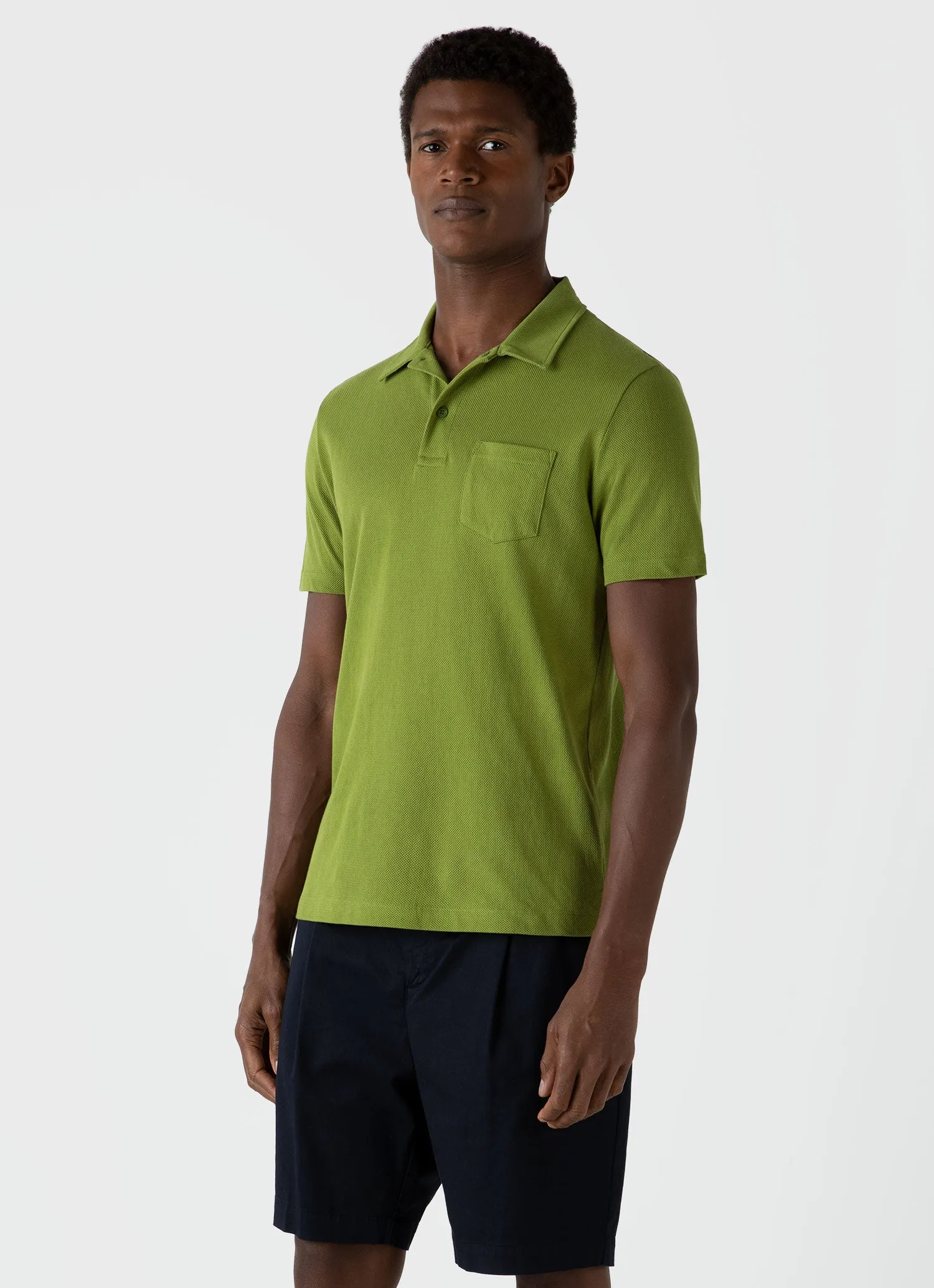 Men's Riviera Polo Shirt in Country Green sold by Sunspel product image thumbnail 2