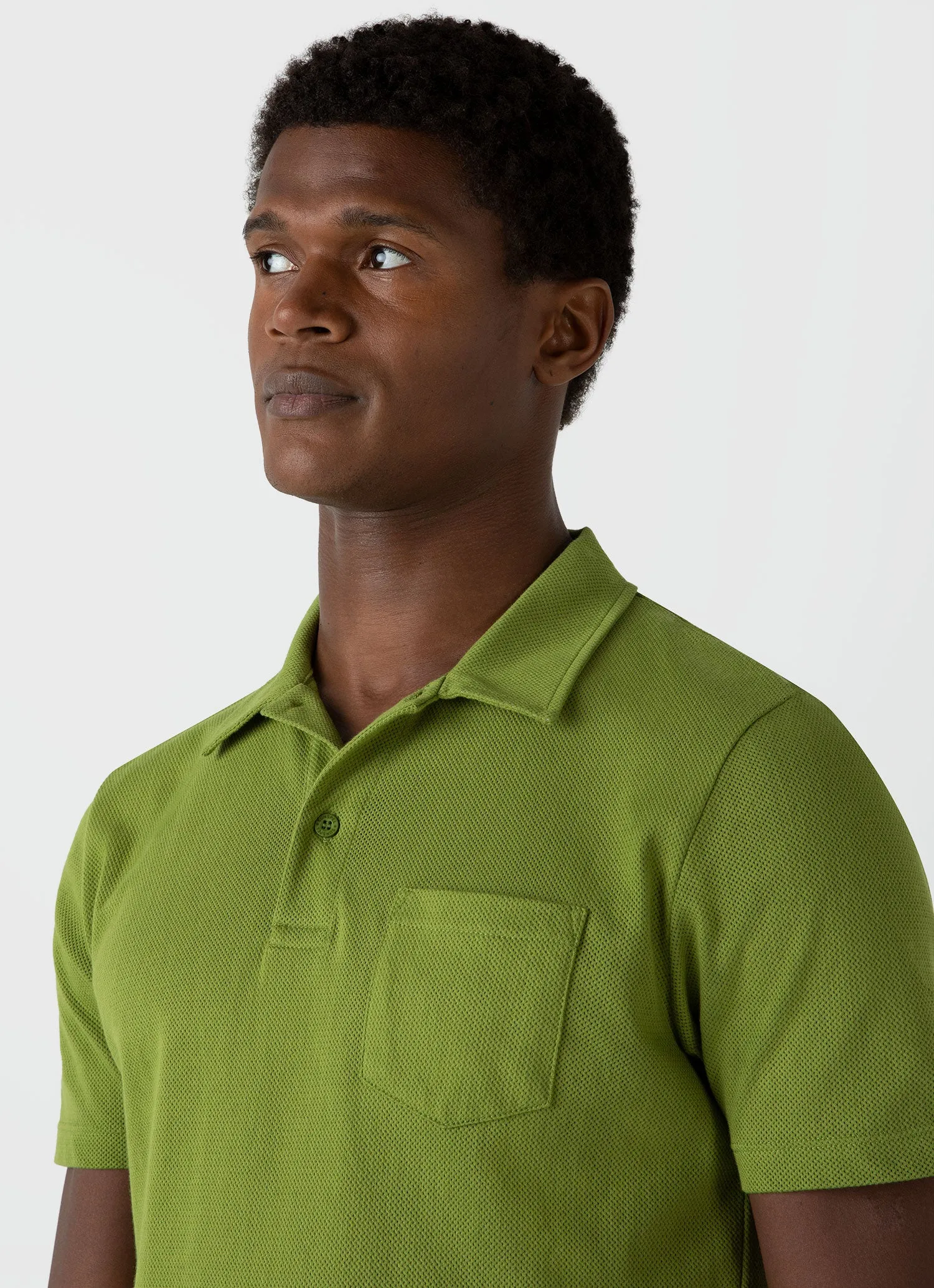 Men's Riviera Polo Shirt in Country Green sold by Sunspel product image thumbnail 5