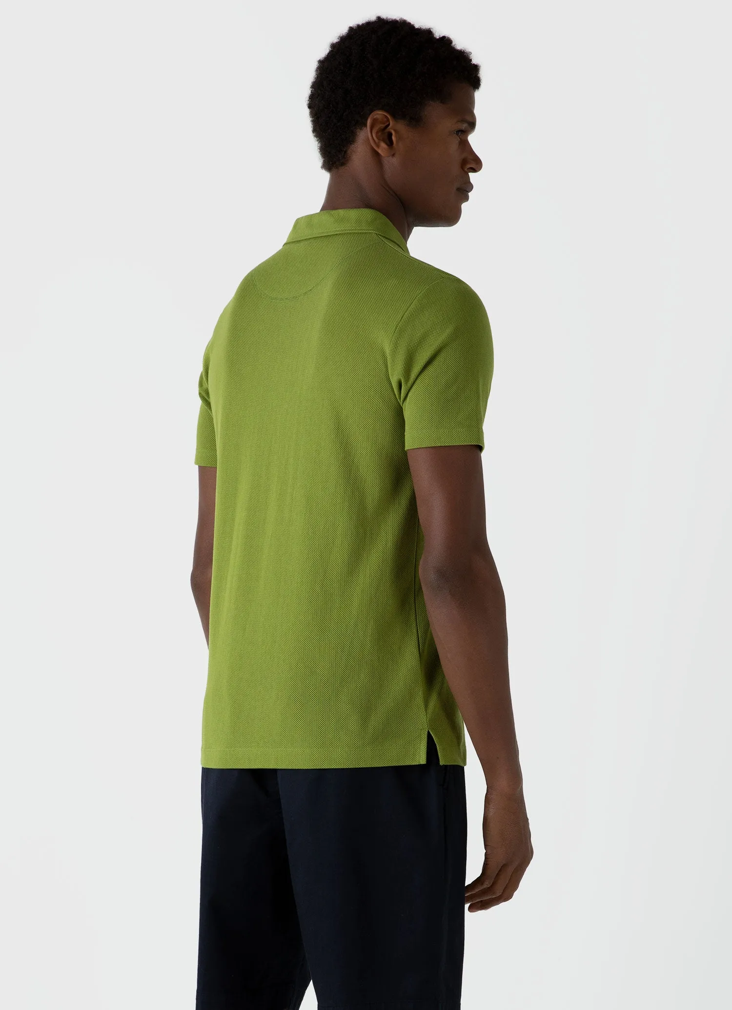 Men's Riviera Polo Shirt in Country Green sold by Sunspel product image thumbnail 4