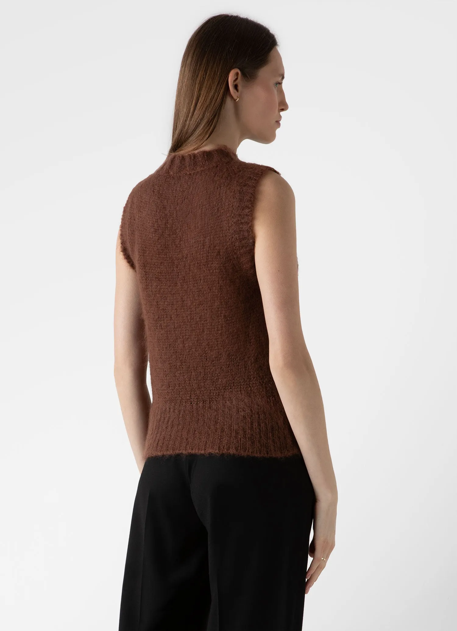 Women's Mohair Vest in Mid Camel sold by Sunspel product image thumbnail 4