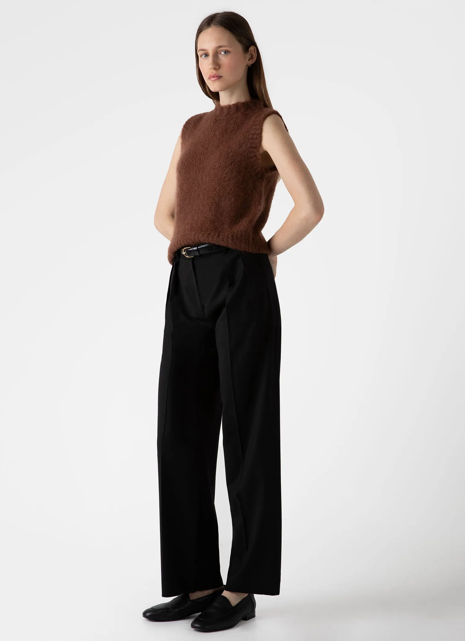 Women's Mohair Vest in Mid Camel sold by Sunspel product image thumbnail 2