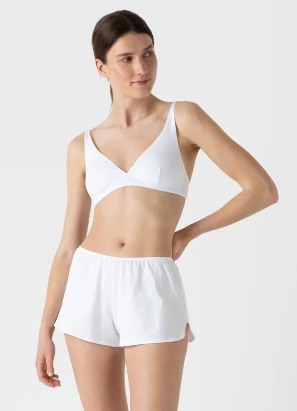 Women's French Knicker in White sold by Sunspel