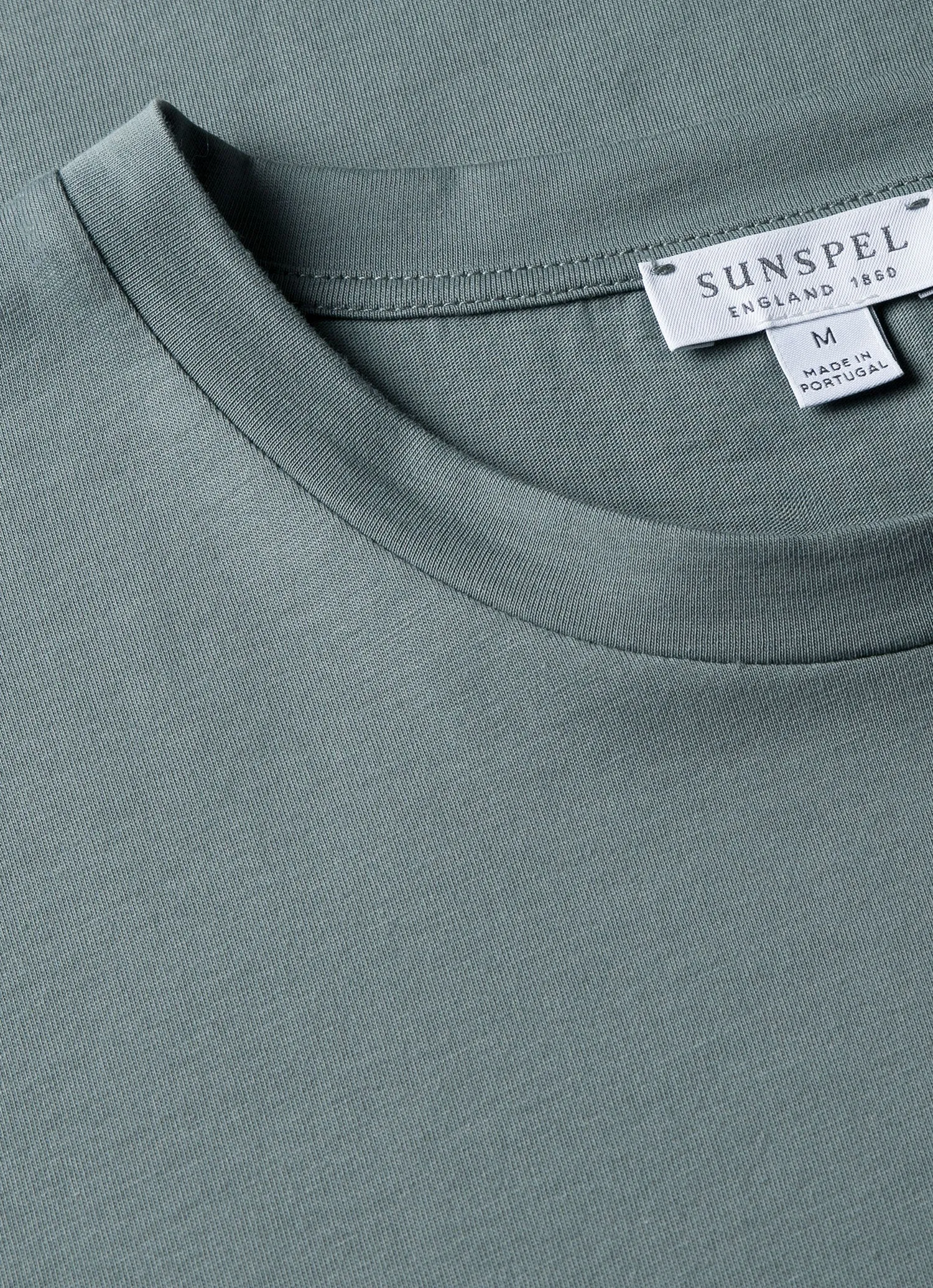 Men's Riviera Midweight T-shirt in Smoke Green sold by Sunspel product image thumbnail 4