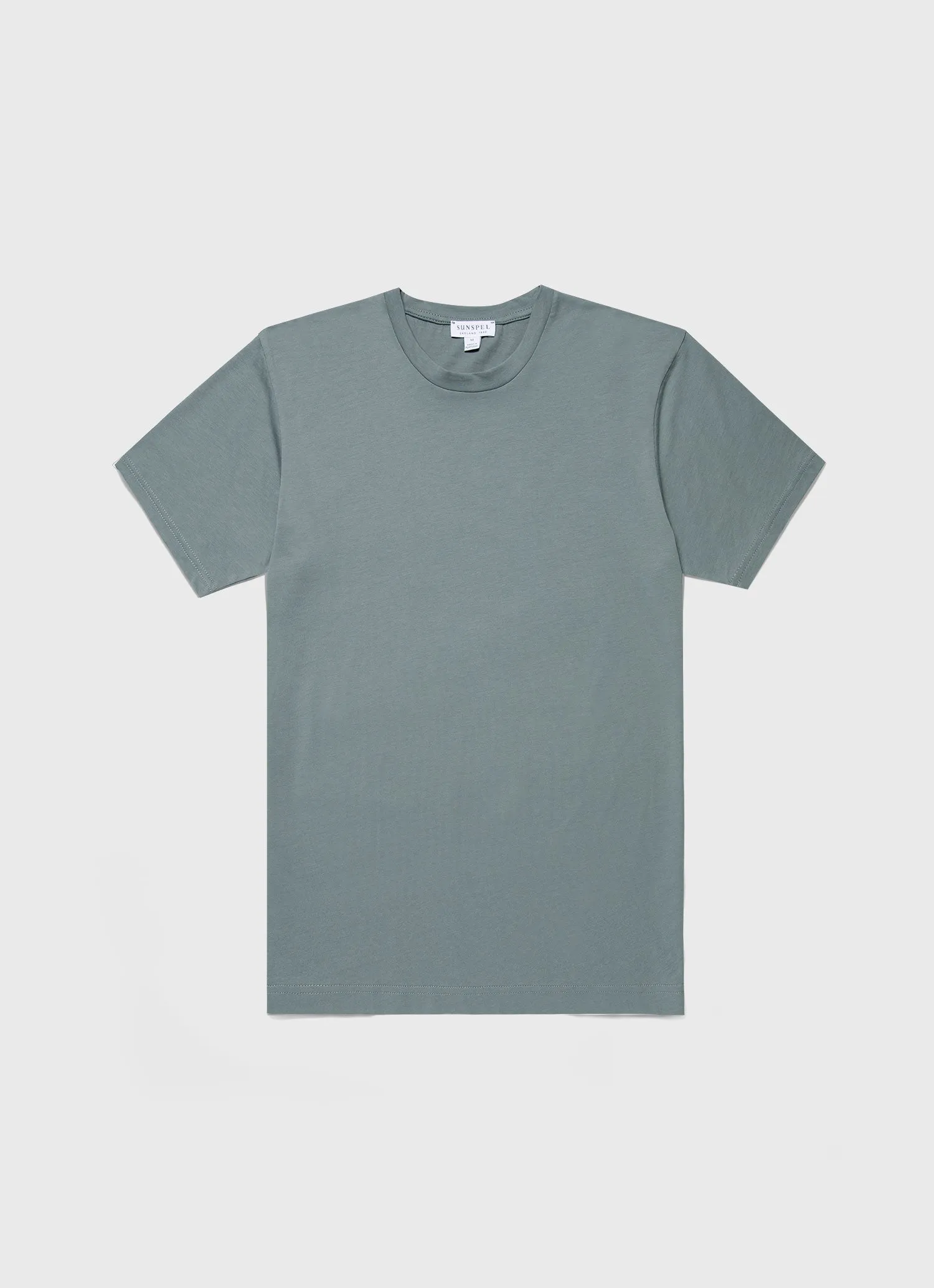 Men's Riviera Midweight T-shirt in Smoke Green sold by Sunspel