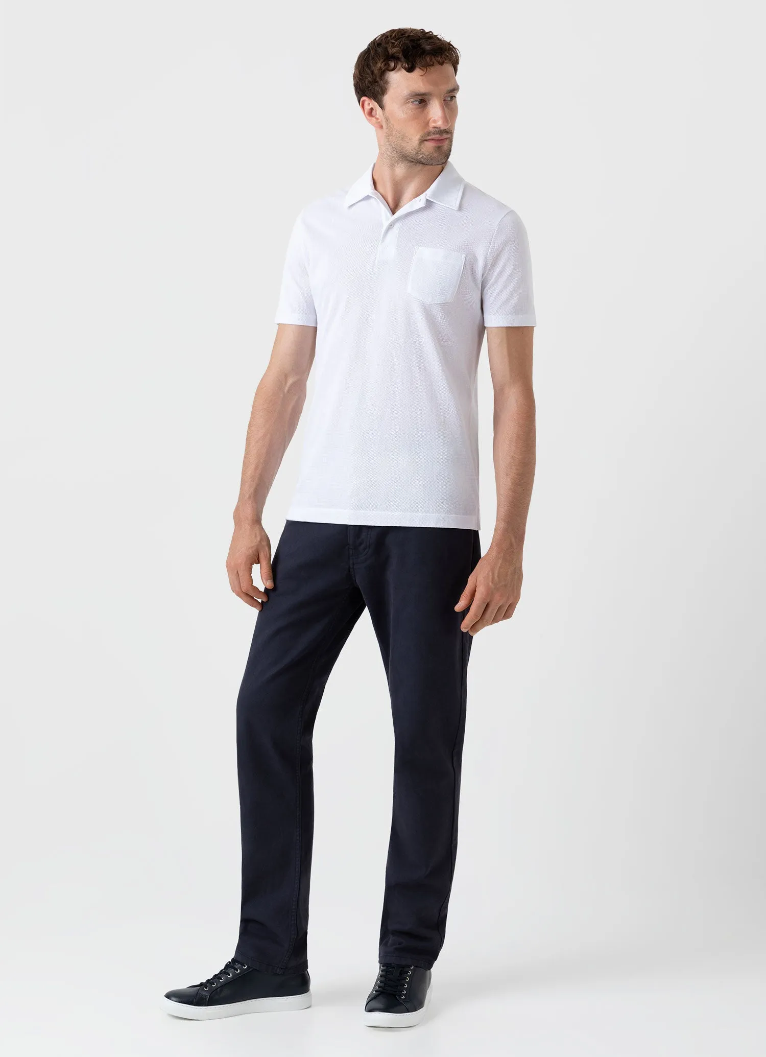 Men's Cotton Drill 5 Pocket Trouser in Navy sold by Sunspel product image thumbnail 2