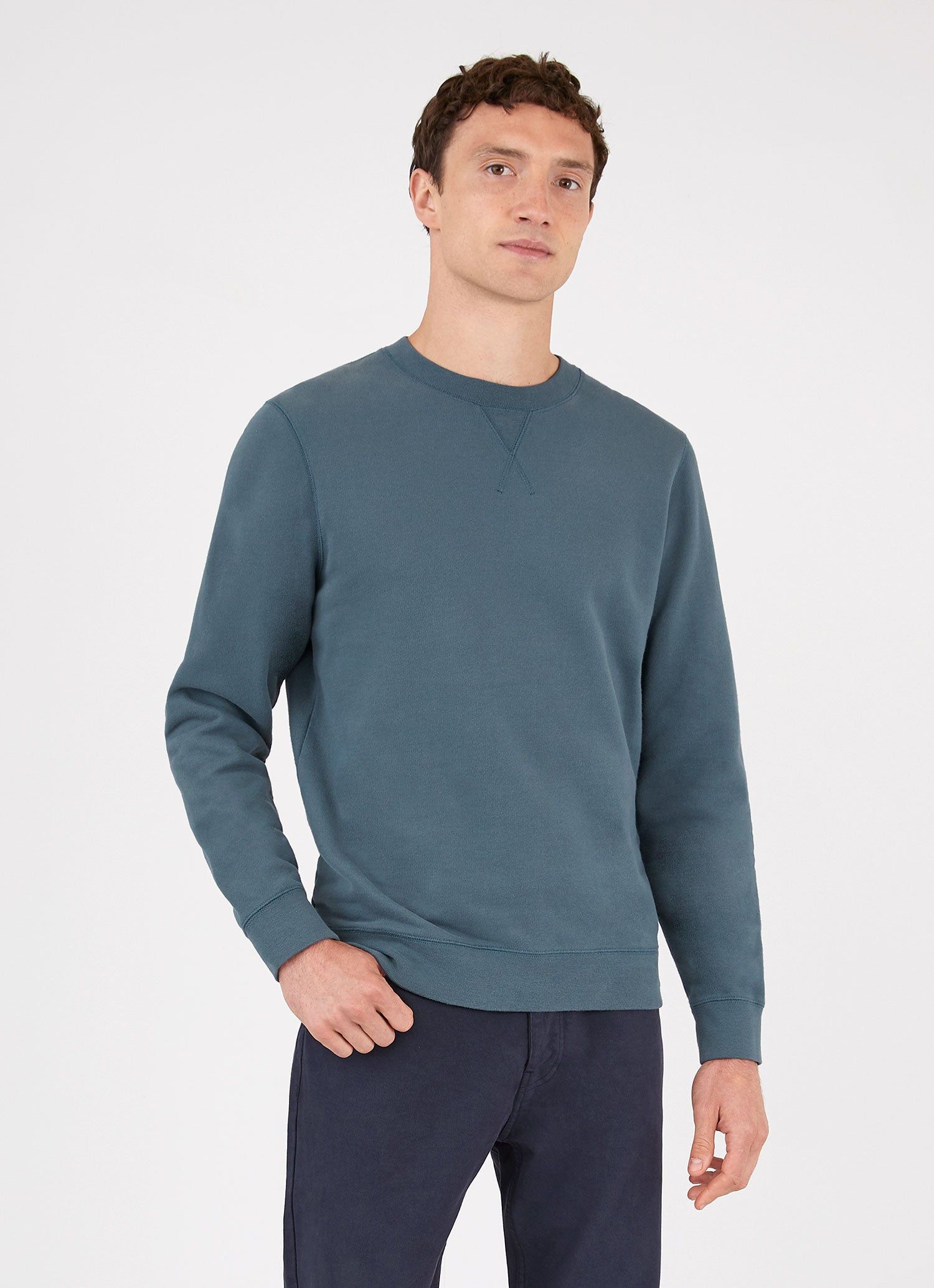 Men's Loopback Sweatshirt in Dark Petrol sold by Sunspel product image thumbnail 2