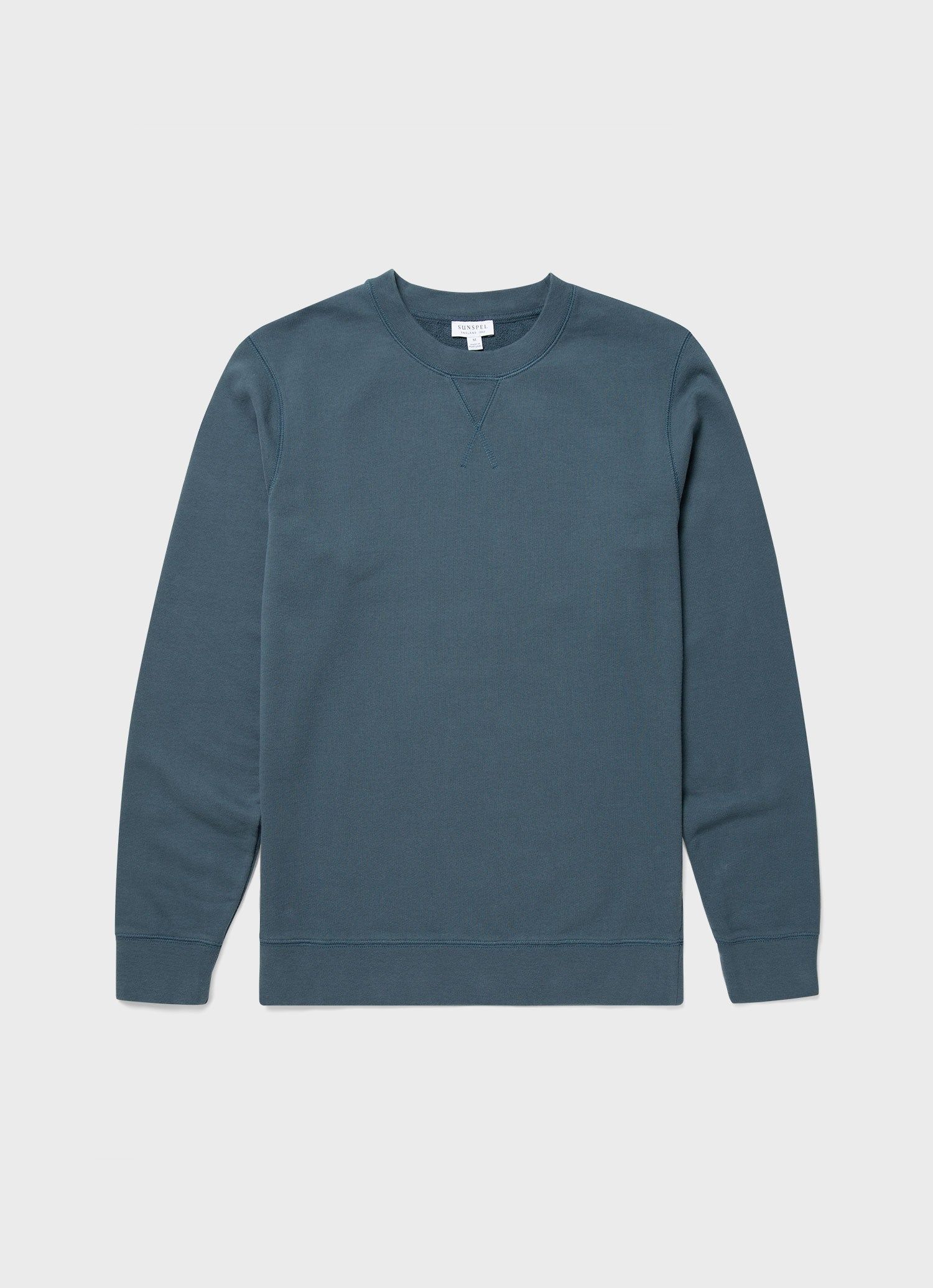 Men's Loopback Sweatshirt in Dark Petrol sold by Sunspel