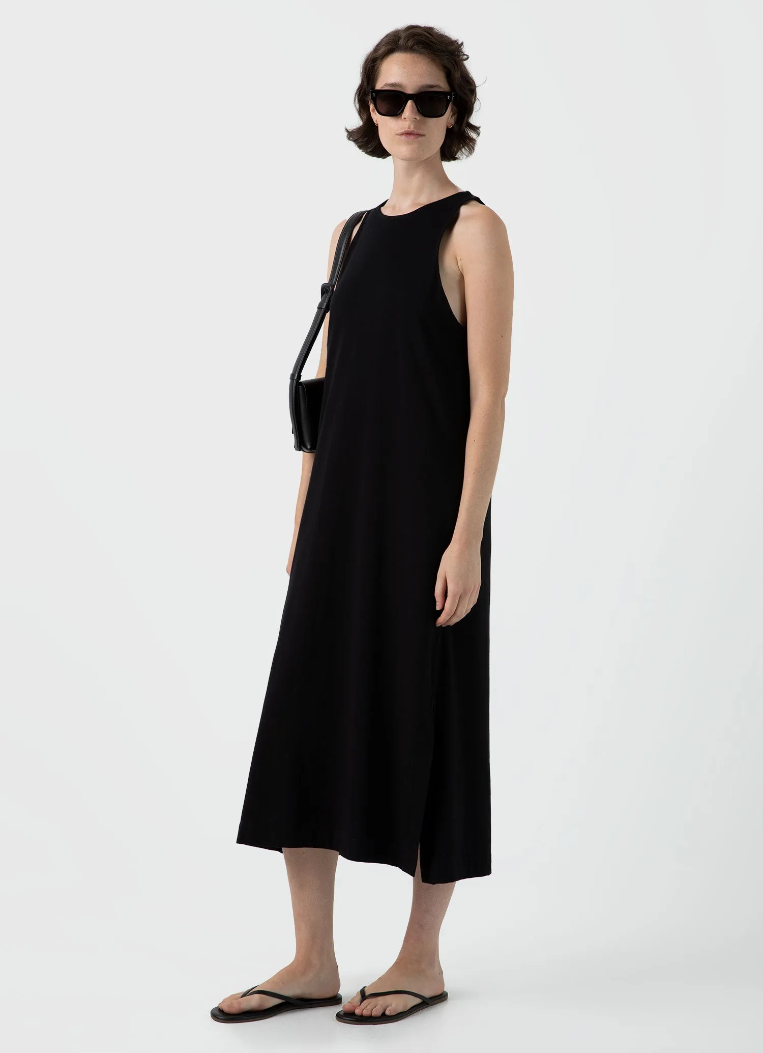 Women's Jersey Midi Dress in Black sold by Sunspel product image thumbnail 2