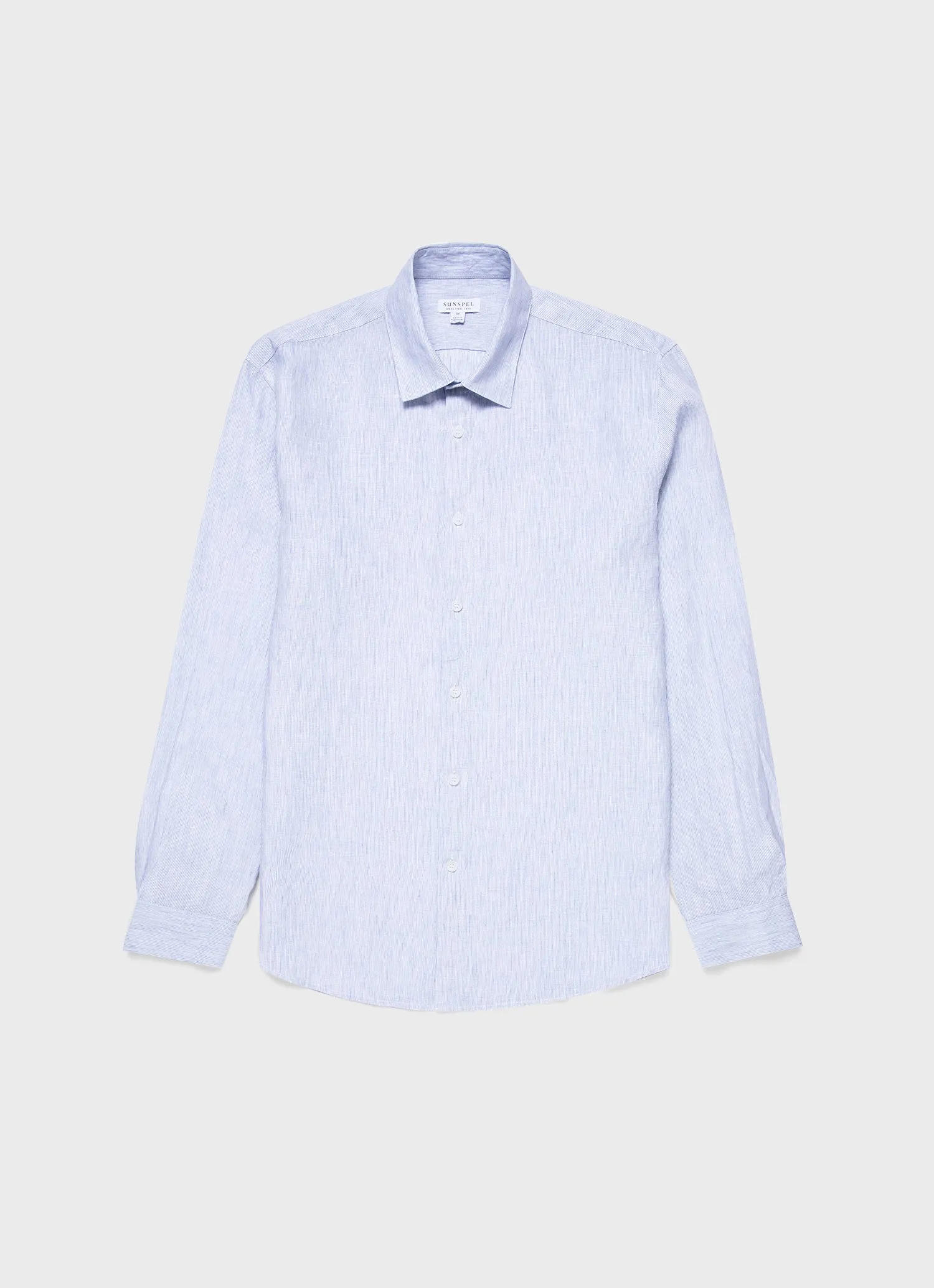 Men's Linen Shirt in Blue/White sold by Sunspel