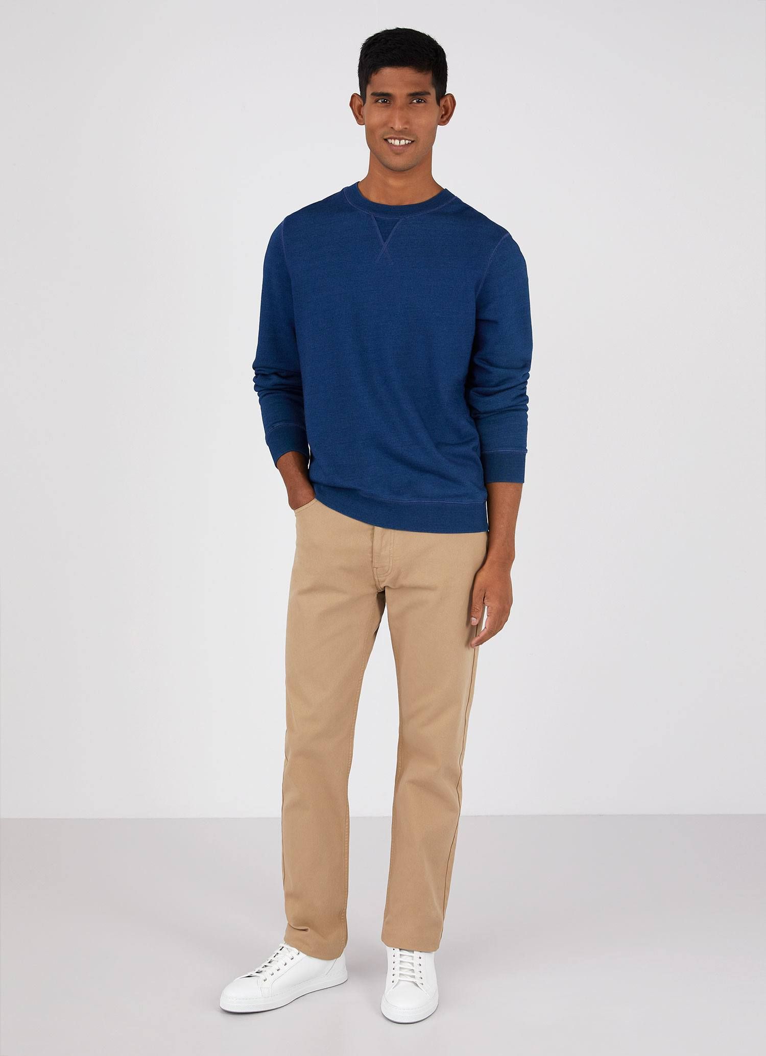 Men's Loopback Sweatshirt in Real Indigo sold by Sunspel product image thumbnail 3
