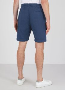 Men's Cotton Linen Drawstring Shorts in Atlantic Blue sold by Sunspel