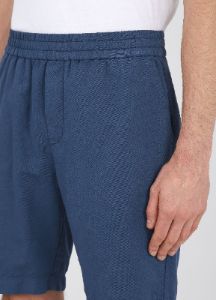 Men's Cotton Linen Drawstring Shorts in Atlantic Blue sold by Sunspel
