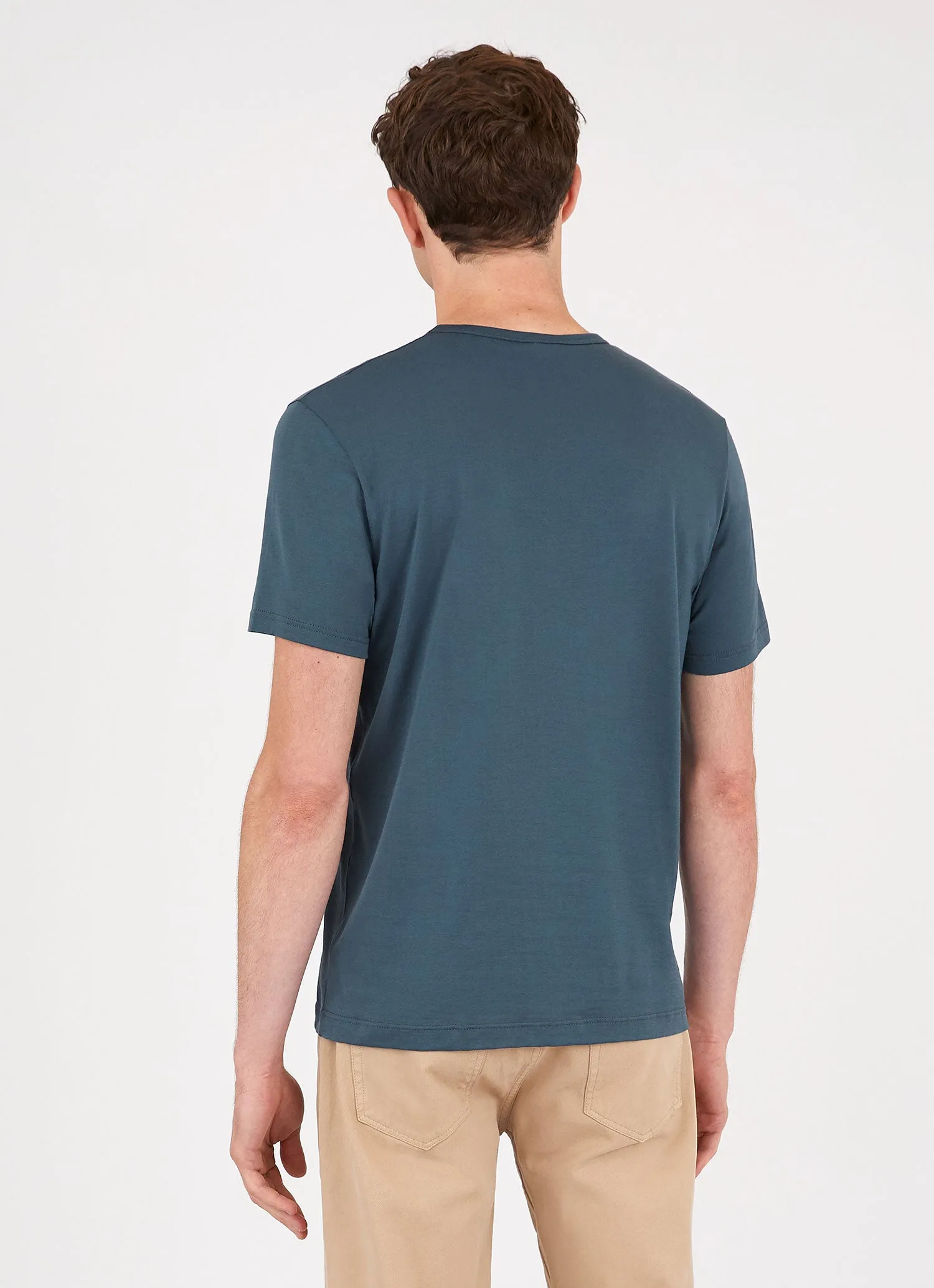Men's Classic T-shirt in Dark Petrol sold by Sunspel product image thumbnail 4