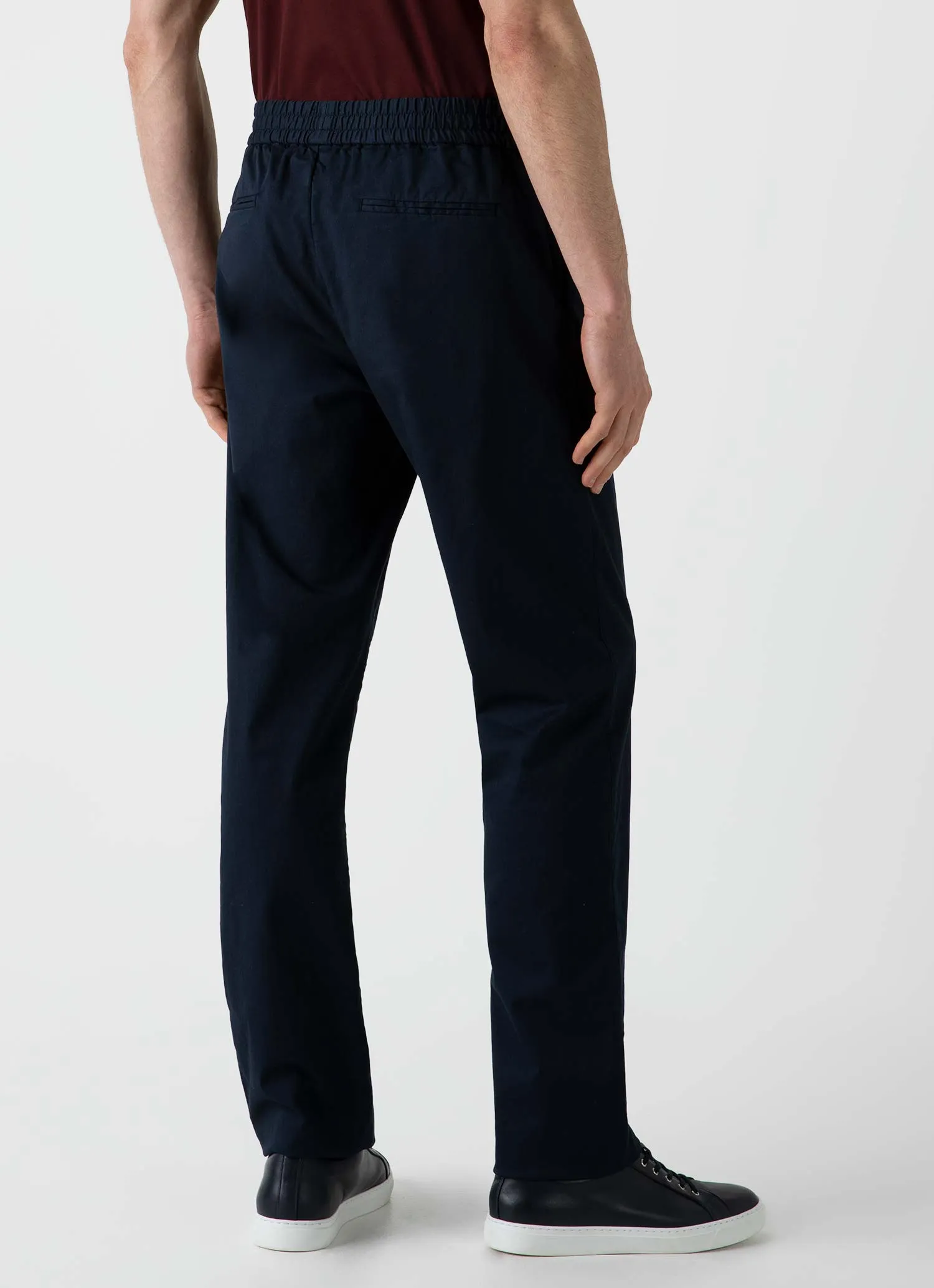 Men's Twill Drawstring Trouser in Navy sold by Sunspel product image thumbnail 4
