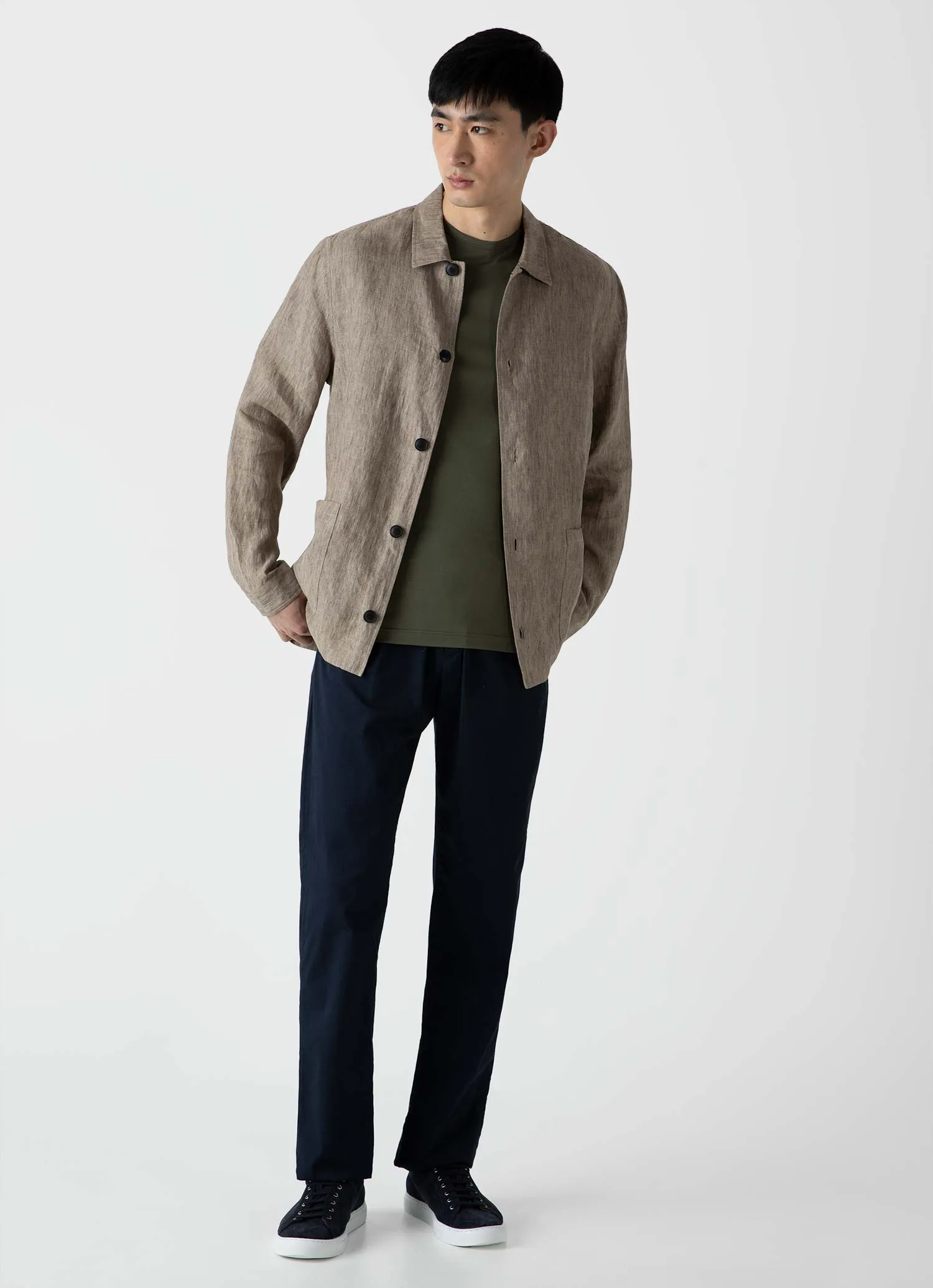 Men's Twill Drawstring Trouser in Navy sold by Sunspel product image thumbnail 2