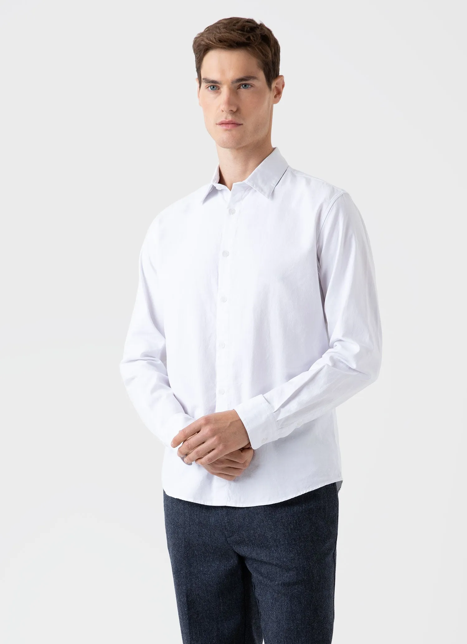 Men's Oxford Shirt in White sold by Sunspel product image thumbnail 2