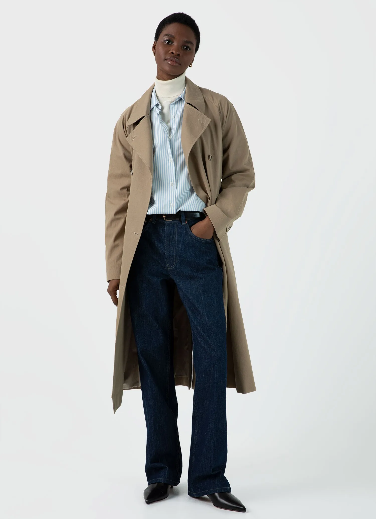 Women's Classic Shirt in Light Blue/Ecru sold by Sunspel product image thumbnail 2