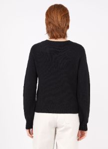 Women's Lambswool Crew Neck Jumper in Black sold by Sunspel