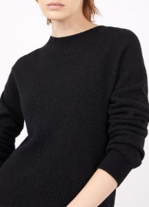 Women's Lambswool Crew Neck Jumper in Black sold by Sunspel