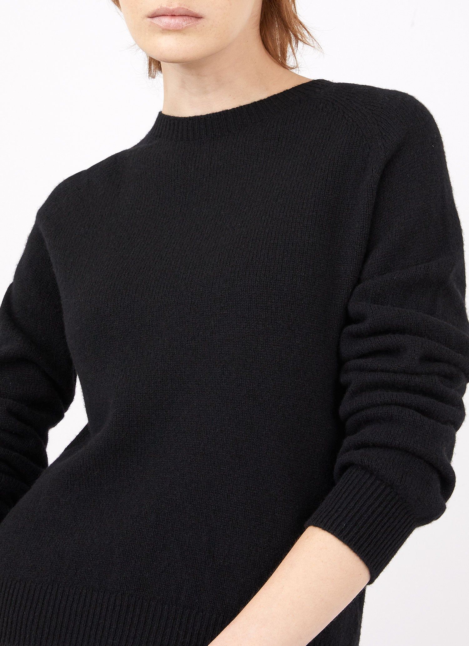 Women's Lambswool Crew Neck Jumper in Black sold by Sunspel product image thumbnail 3