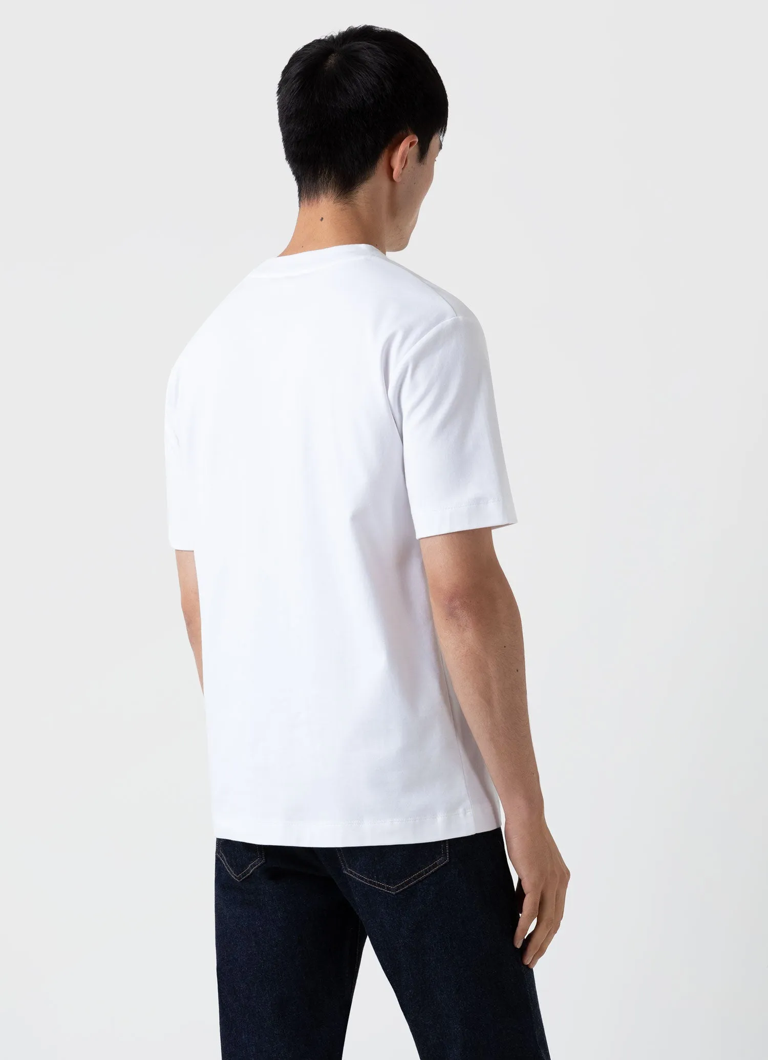 Men's Brushed Cotton Mock Neck in White sold by Sunspel product image thumbnail 4