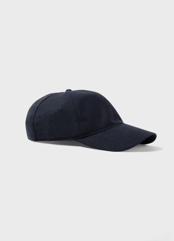 Wool Cap in Navy sold by Sunspel