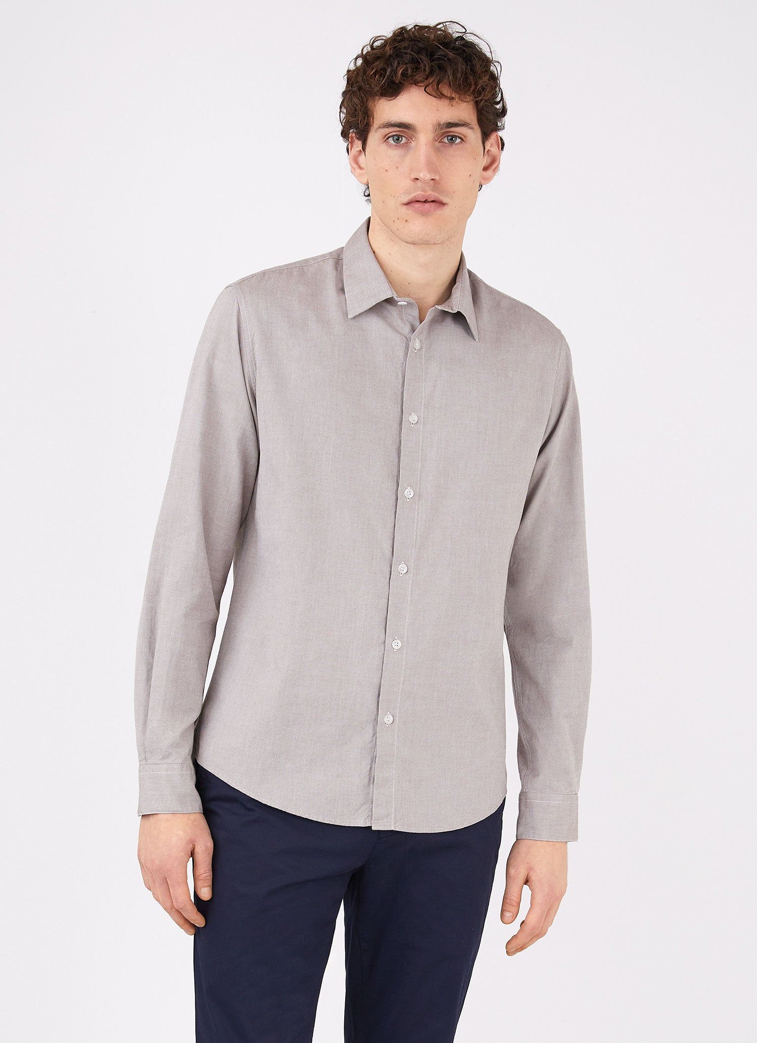 Men's Oxford Shirt in Khaki sold by Sunspel product image thumbnail 2