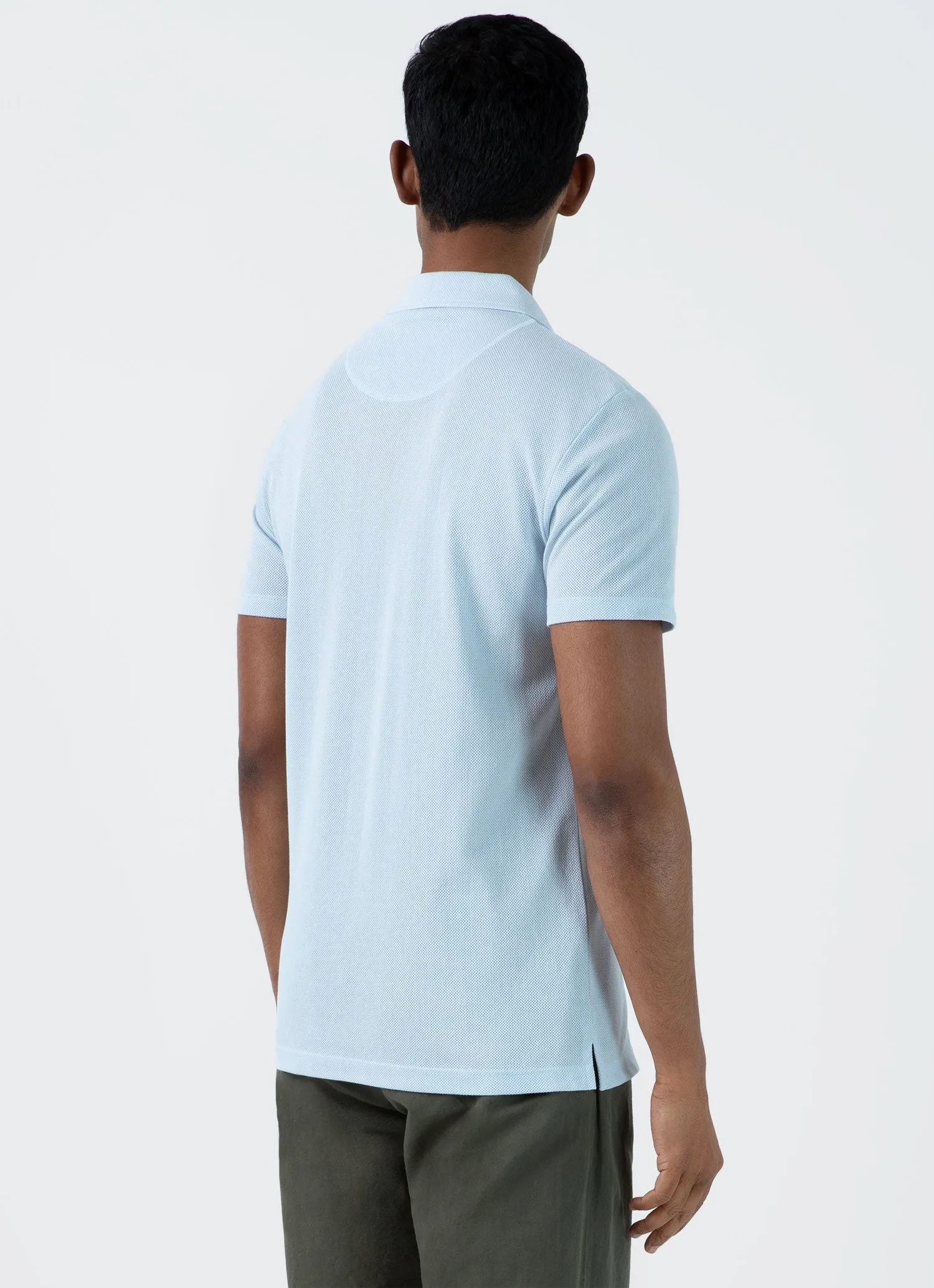 Men's Riviera Polo Shirt in Light Blue sold by Sunspel product image thumbnail 5