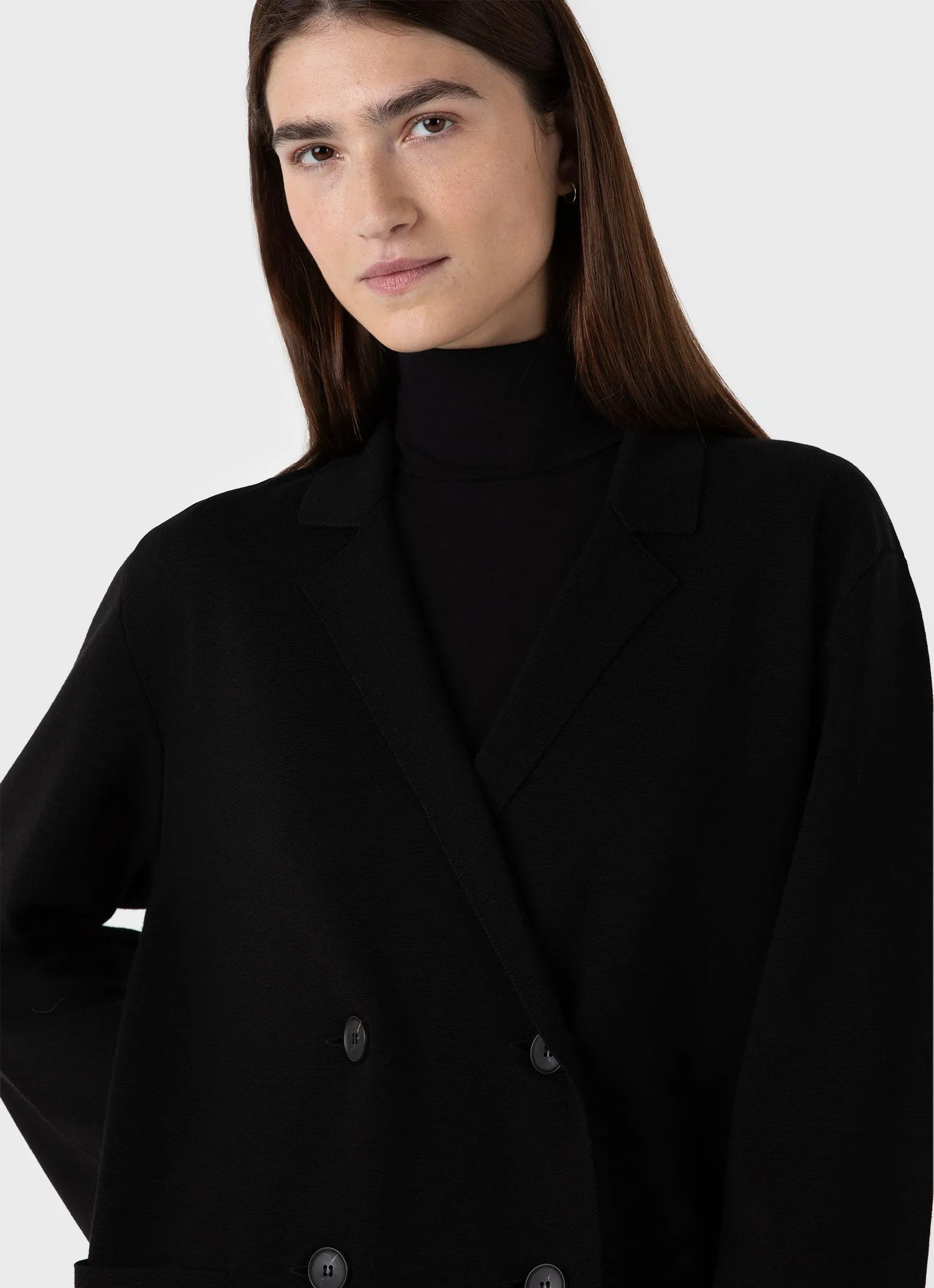 Women's Merino Milano Knit Blazer in Black sold by Sunspel product image thumbnail 4