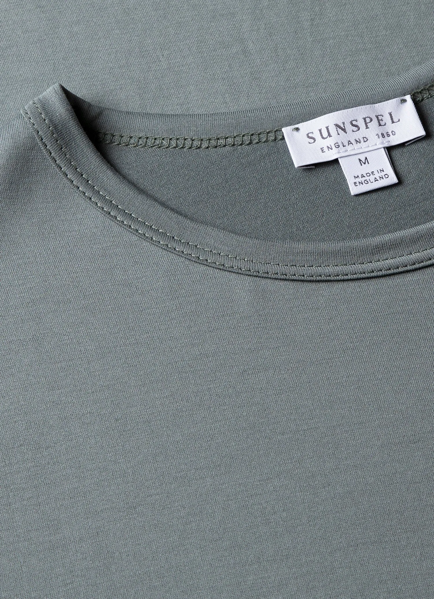 Men's Classic T-shirt in Smoke Green sold by Sunspel product image thumbnail 4