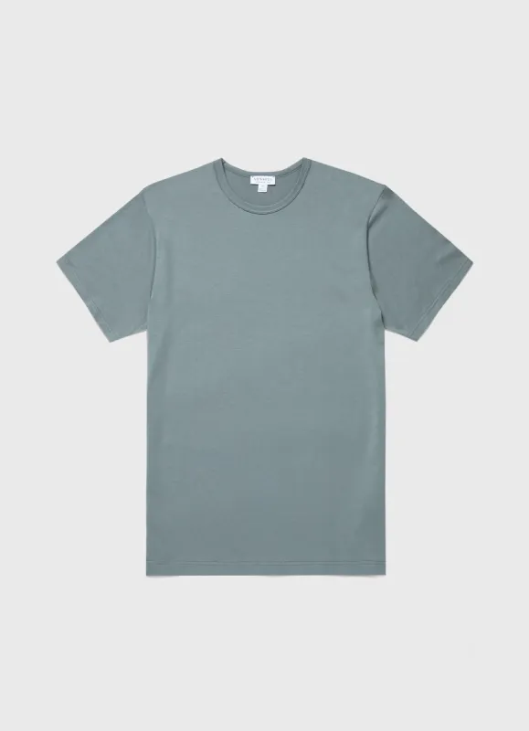 Men's Classic T-shirt in Smoke Green sold by Sunspel