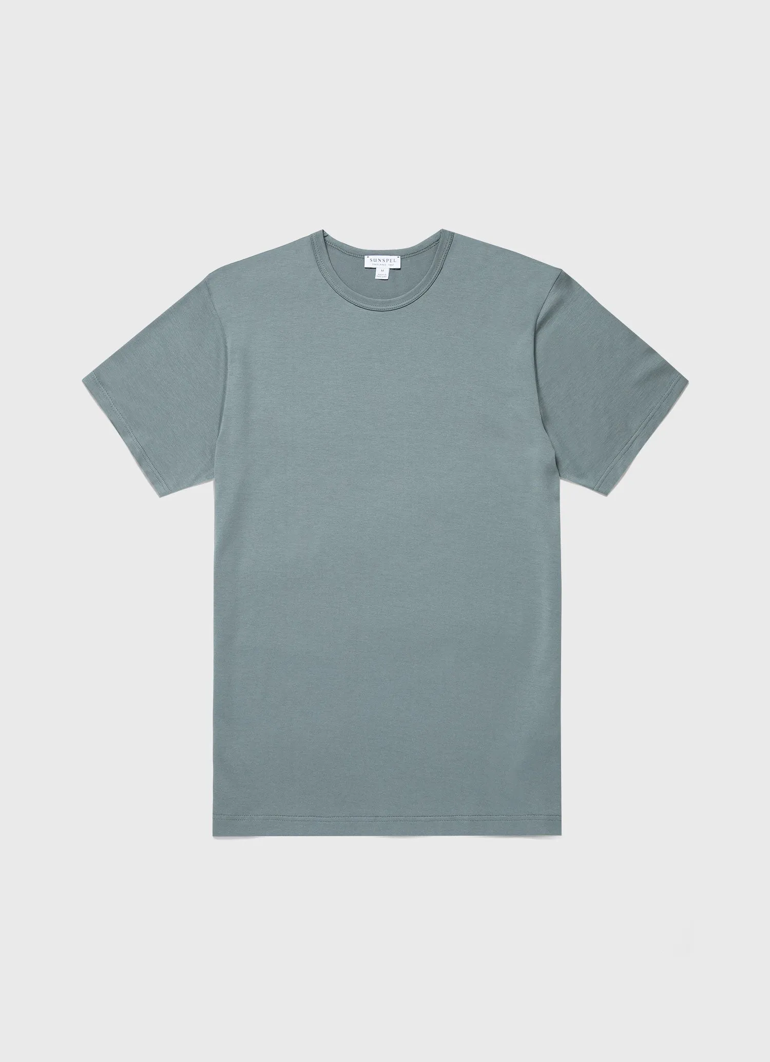 Men's Classic T-shirt in Smoke Green sold by Sunspel