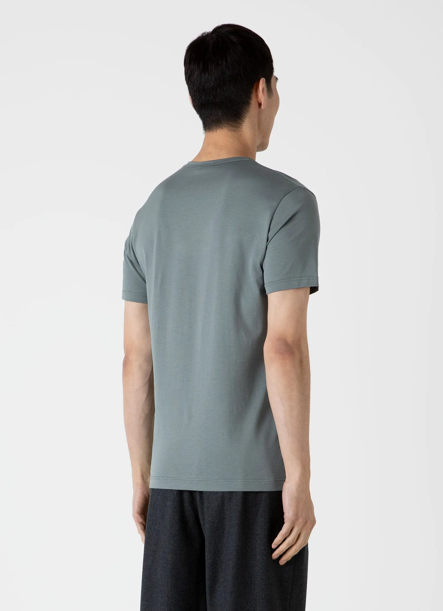 Men's Classic T-shirt in Smoke Green sold by Sunspel product image thumbnail 5