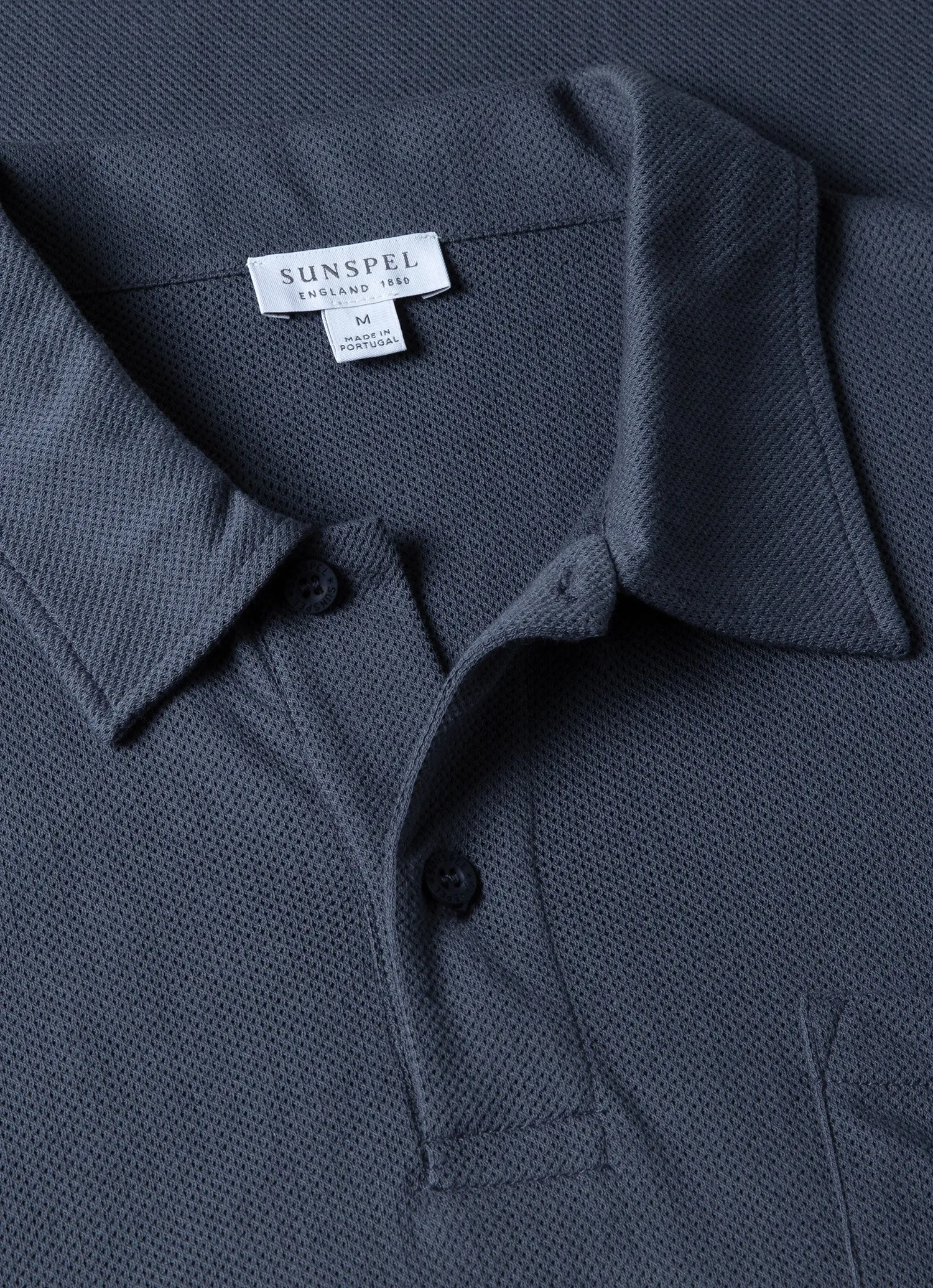 Men's Riviera Polo Shirt in Slate Blue sold by Sunspel product image thumbnail 4