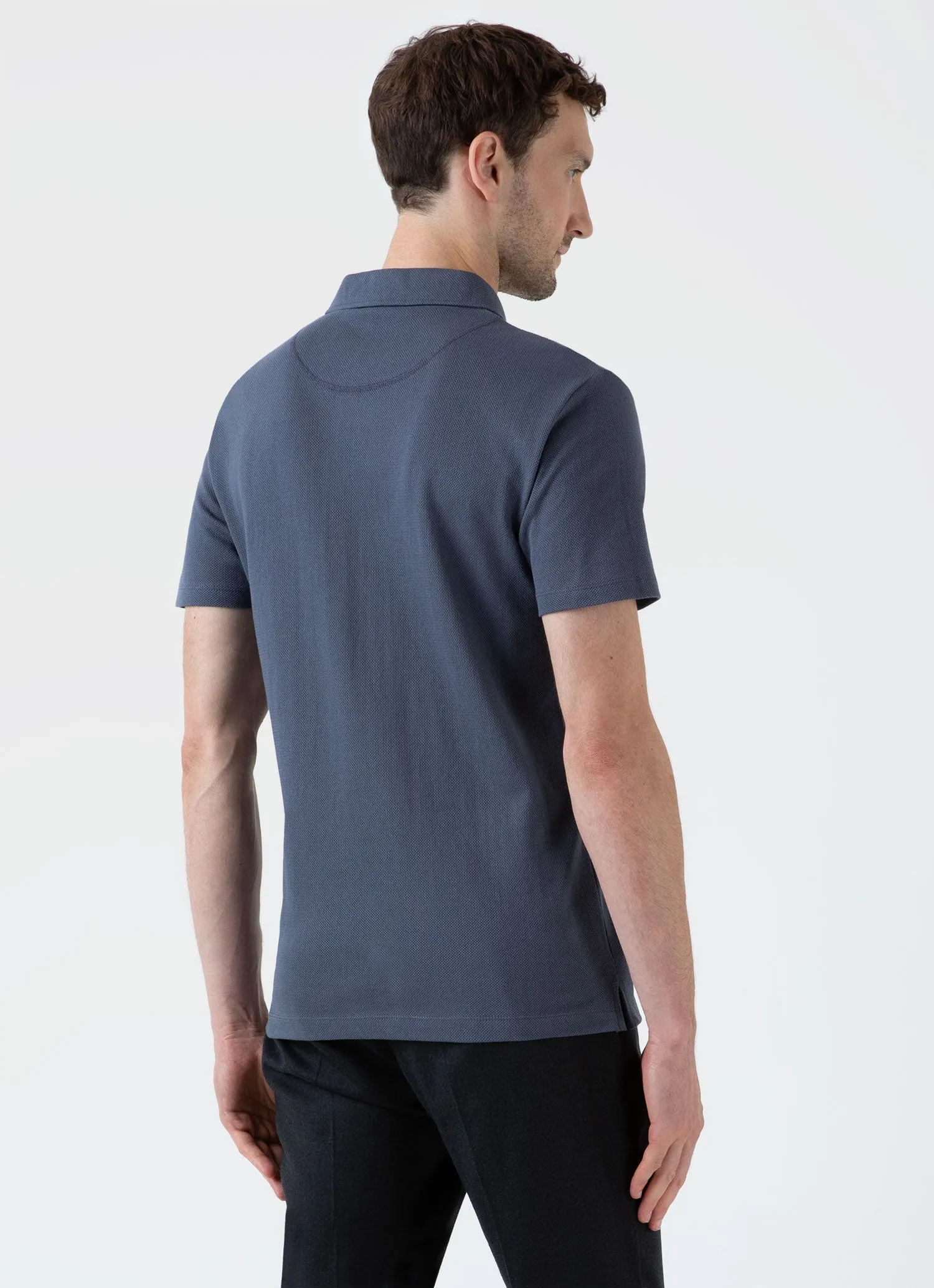 Men's Riviera Polo Shirt in Slate Blue sold by Sunspel product image thumbnail 5