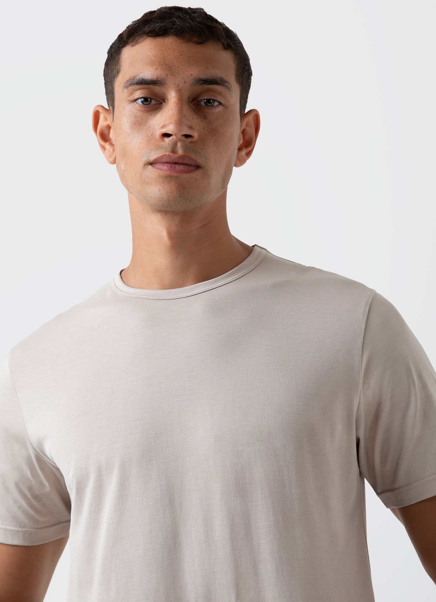 Men's Classic T-shirt in Light Sand sold by Sunspel product image thumbnail 5