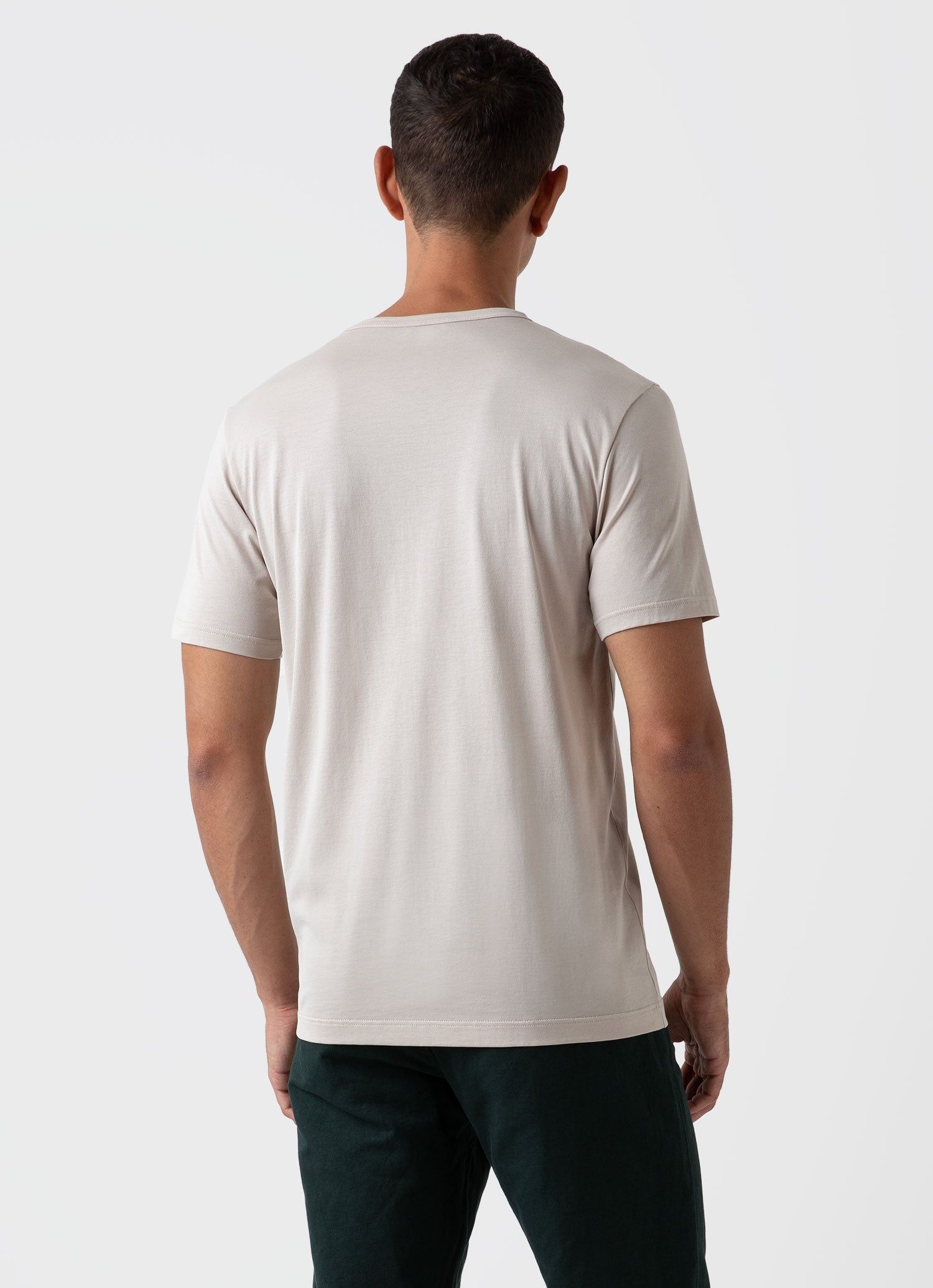 Men's Classic T-shirt in Light Sand sold by Sunspel product image thumbnail 4