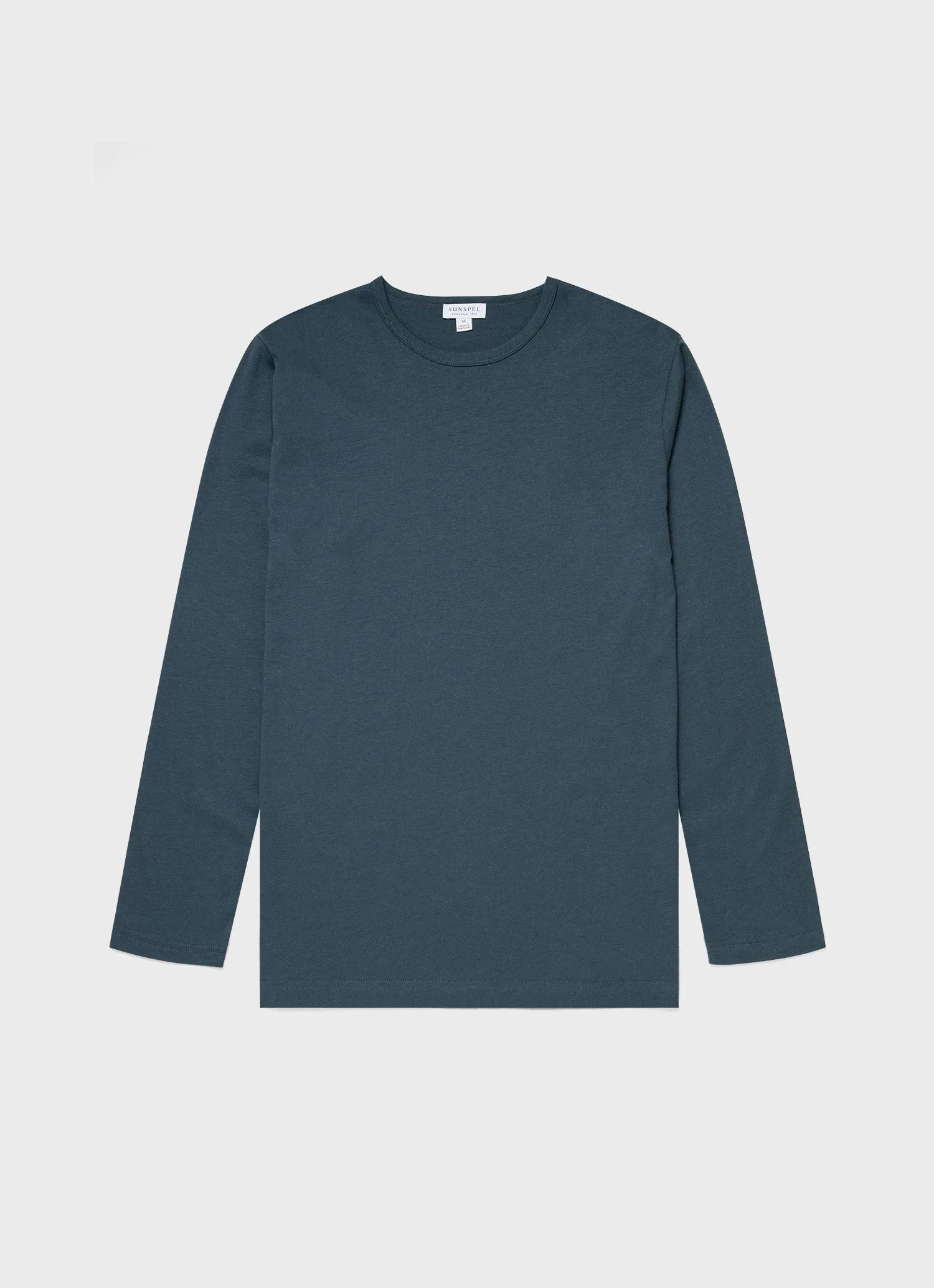 Men's Cotton Modal Lounge Long Sleeve T-shirt in Dark Petrol sold by Sunspel