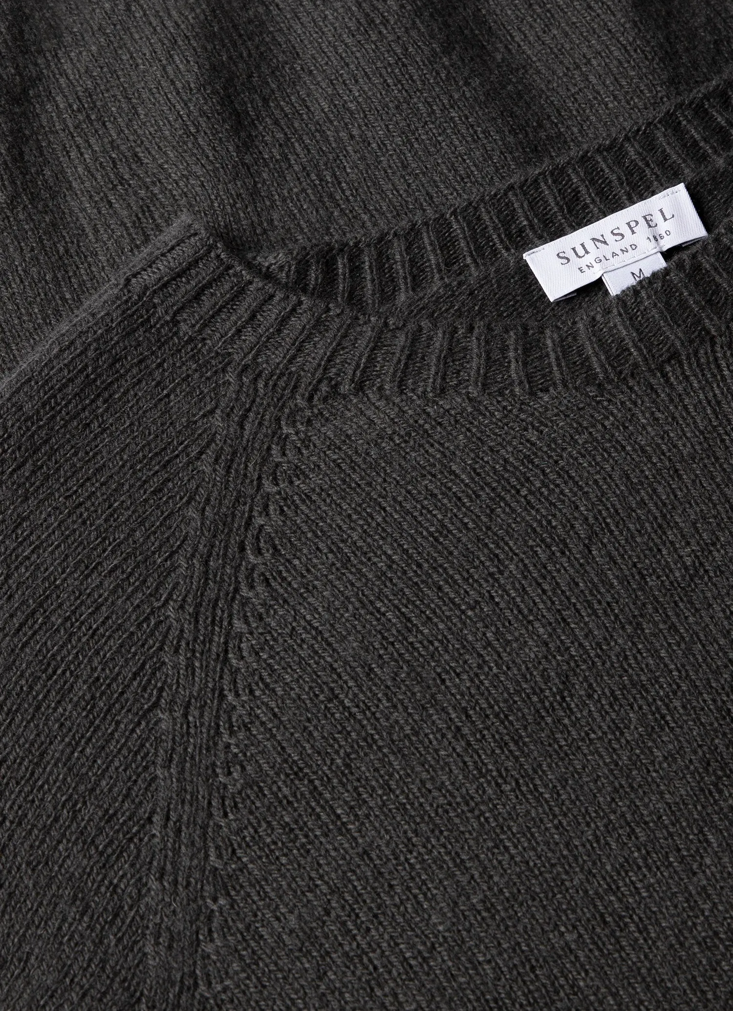 Men's Lambswool Crew Neck Jumper in Drill Green sold by Sunspel product image thumbnail 4