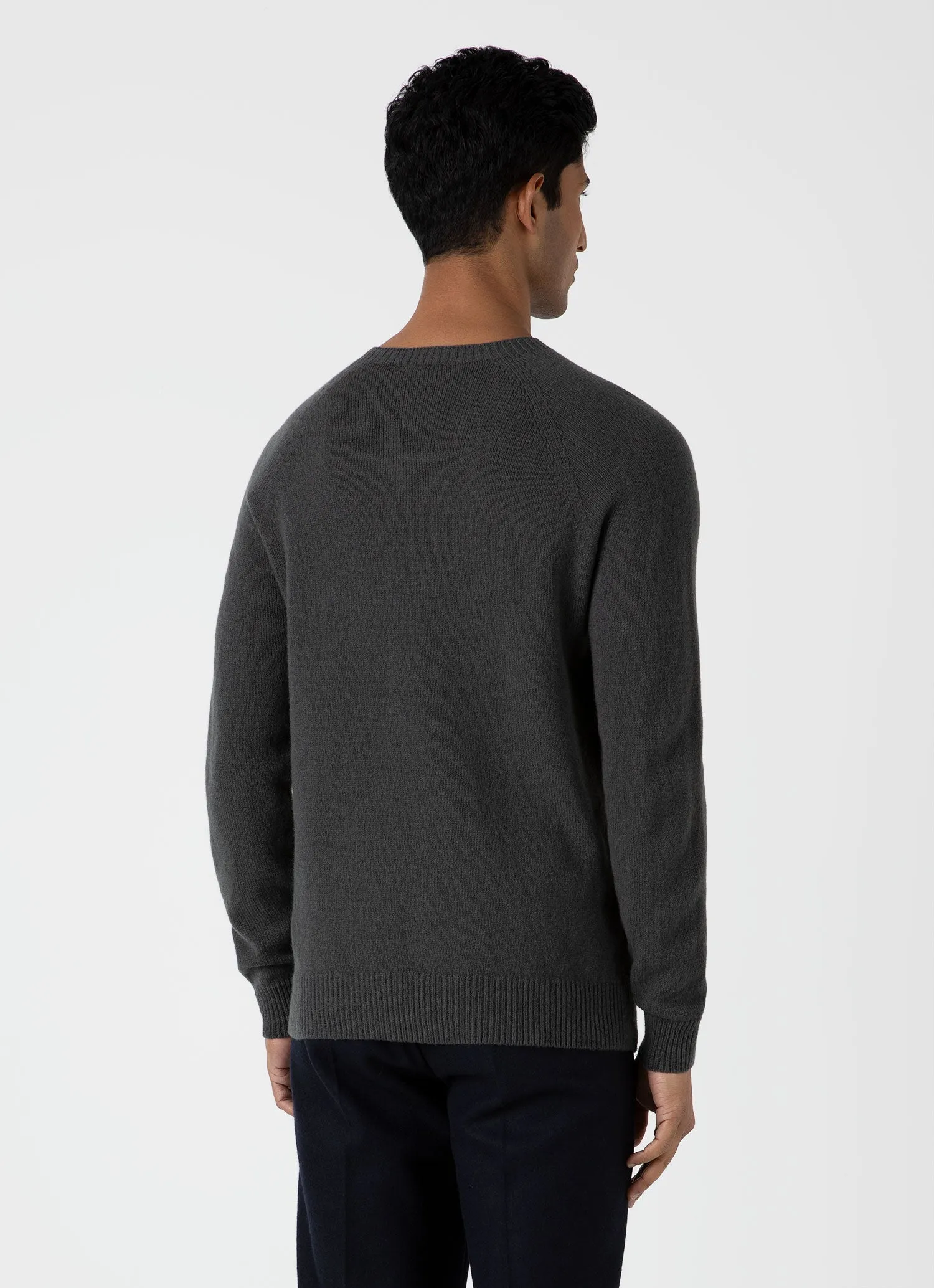 Men's Lambswool Crew Neck Jumper in Drill Green sold by Sunspel product image thumbnail 5