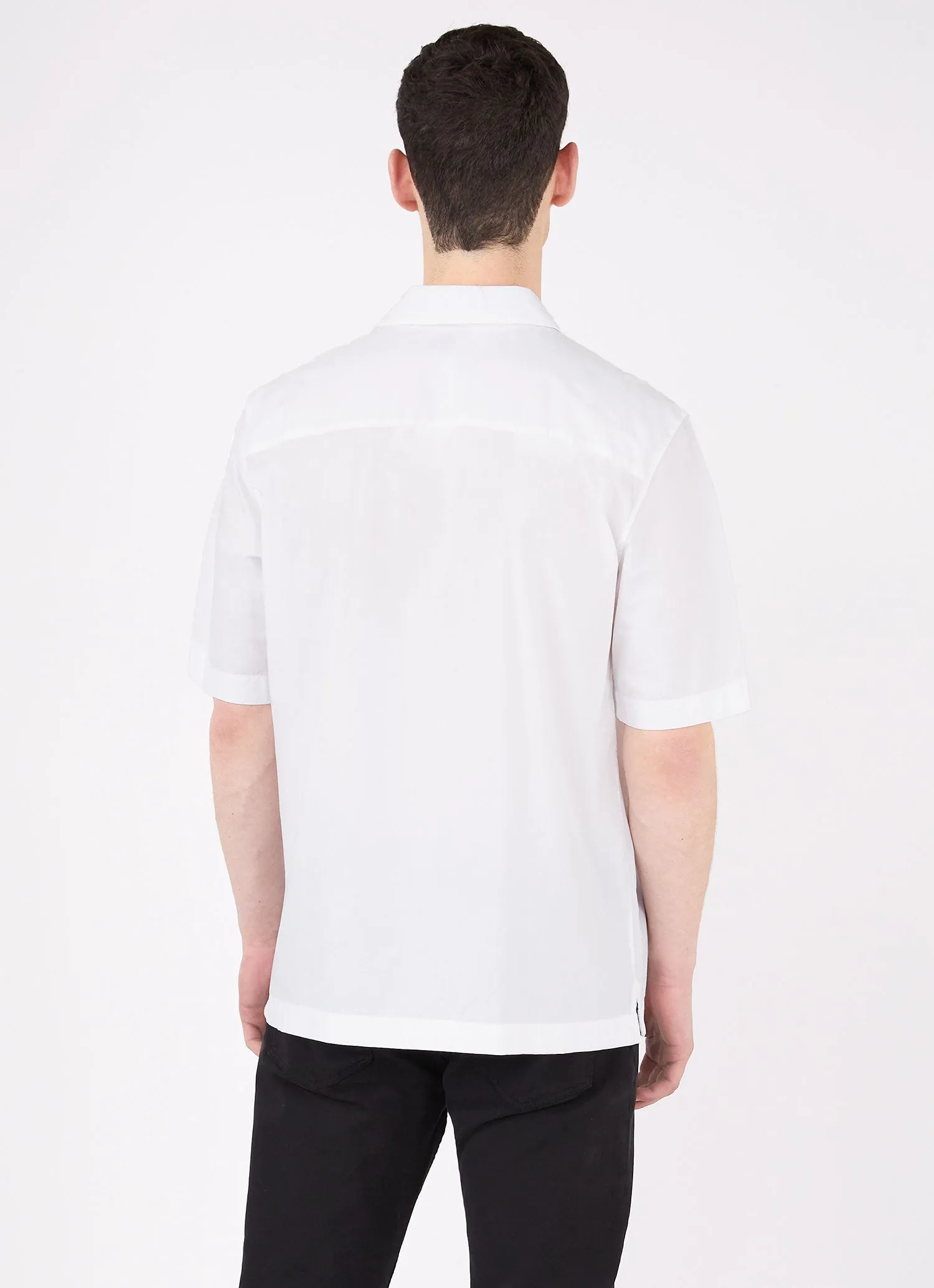 Men's David Shrigley Camp Collar Shirt in White sold by Sunspel product image thumbnail 4