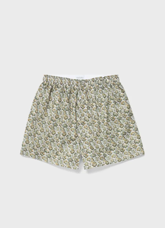 Men's Liberty Print Boxer Shorts in Spring Flower sold by Sunspel