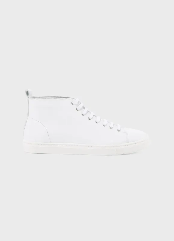 Women's High Top Tennis Shoe in White sold by Sunspel