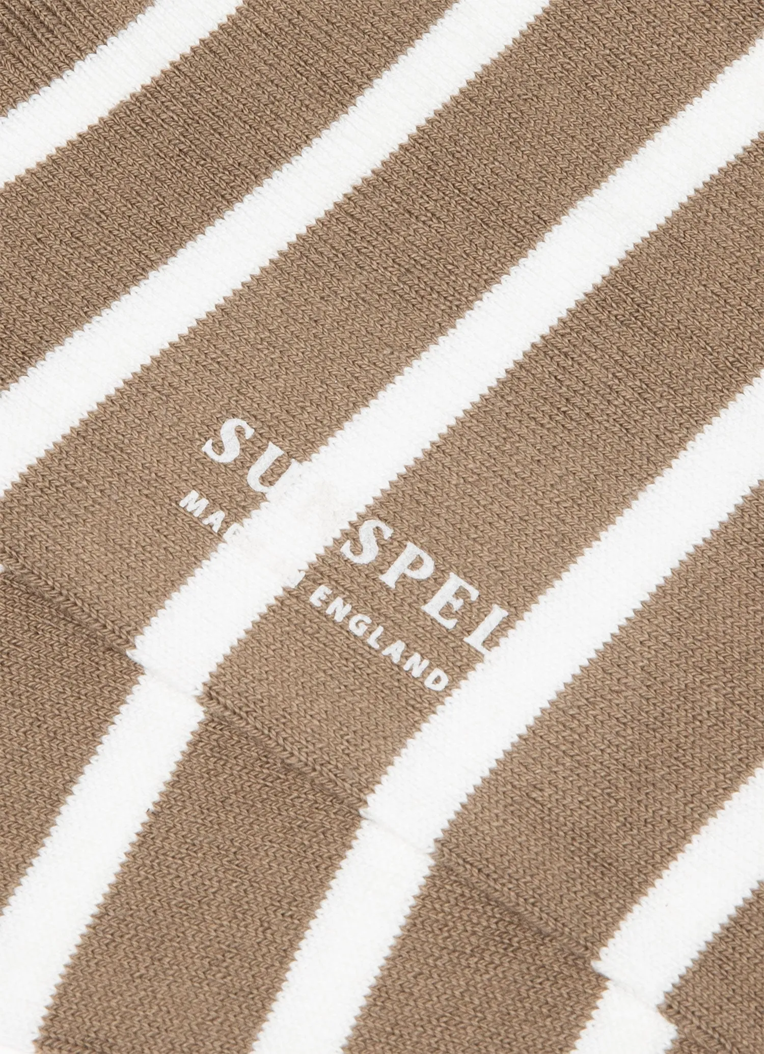 Men's Cotton Socks in Dark Stone/Ecru Breton Stripe sold by Sunspel product image thumbnail 2