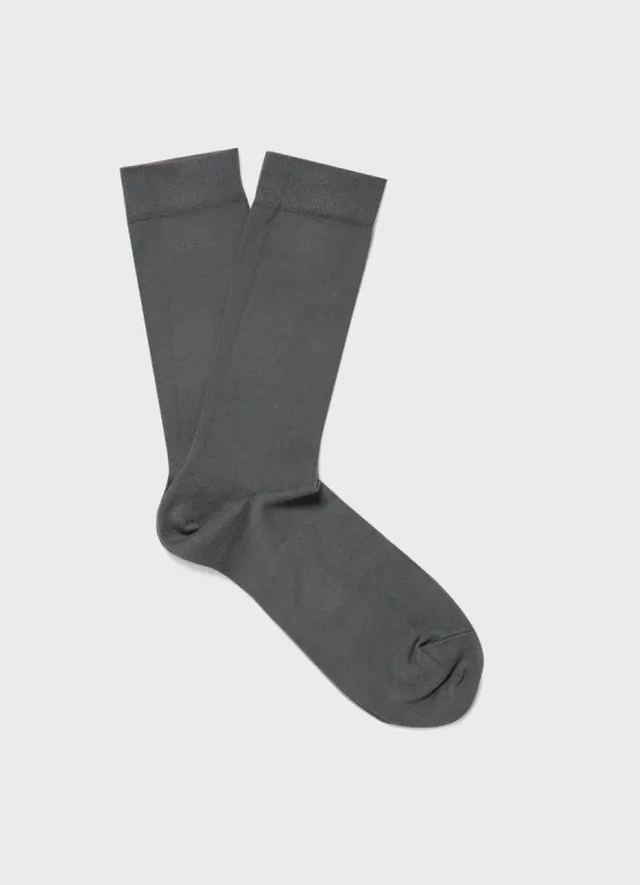Men's Cotton Socks in Drill Green sold by Sunspel