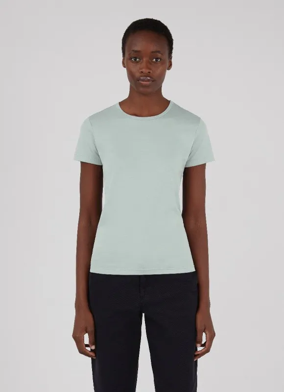 Women's Classic T-shirt in Dusky Green sold by Sunspel