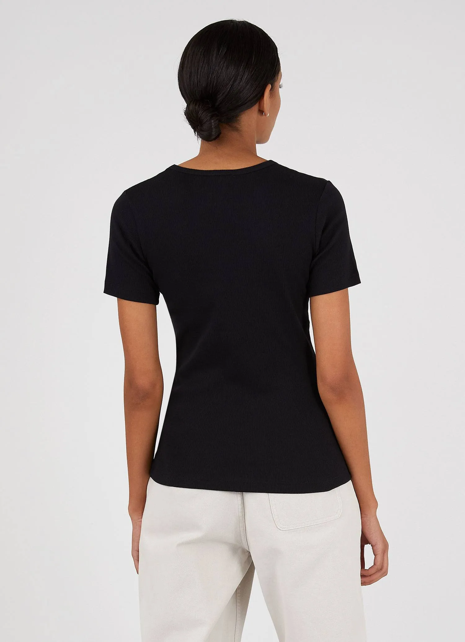 Women's Rib T-shirt in Black sold by Sunspel product image thumbnail 3