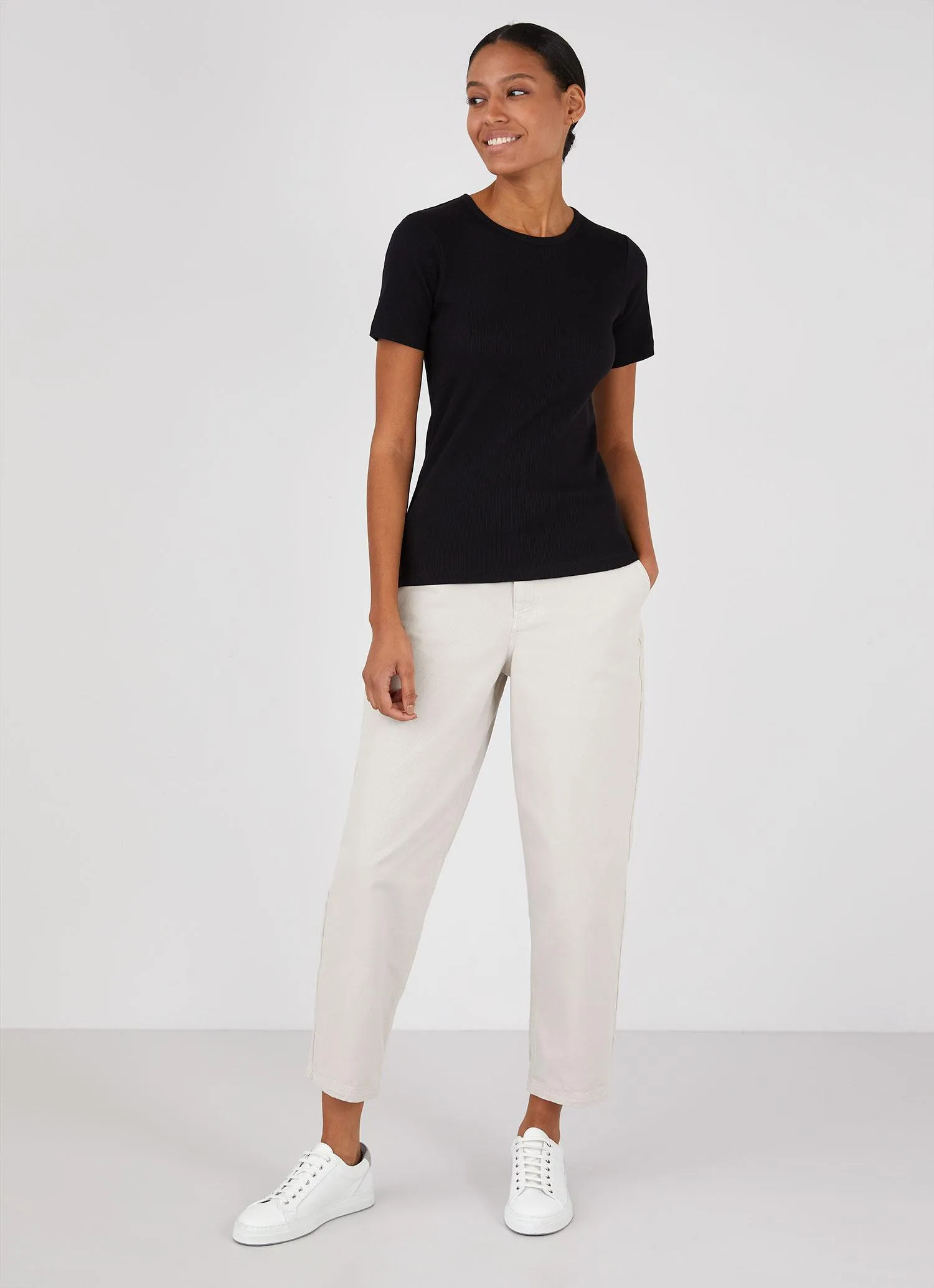 Women's Rib T-shirt in Black sold by Sunspel product image thumbnail 2