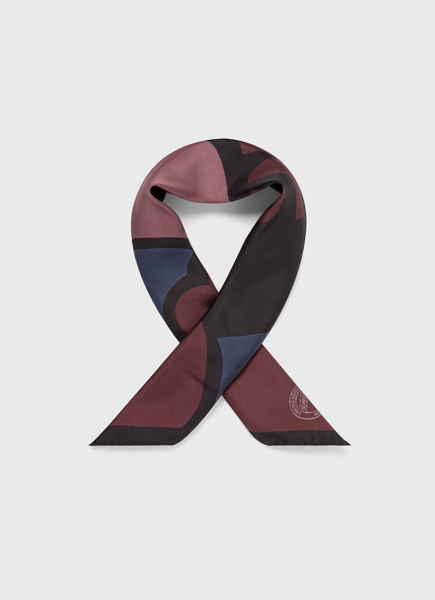 Women's Silk Scarf in Coffee Archive Print sold by Sunspel product image thumbnail 3