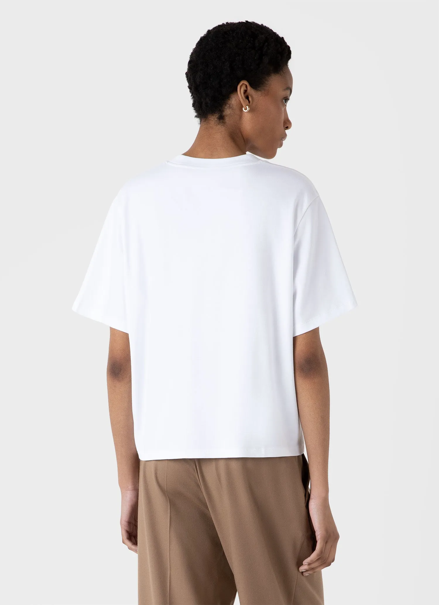Women's Boxy Heavyweight T-shirt in White sold by Sunspel product image thumbnail 3